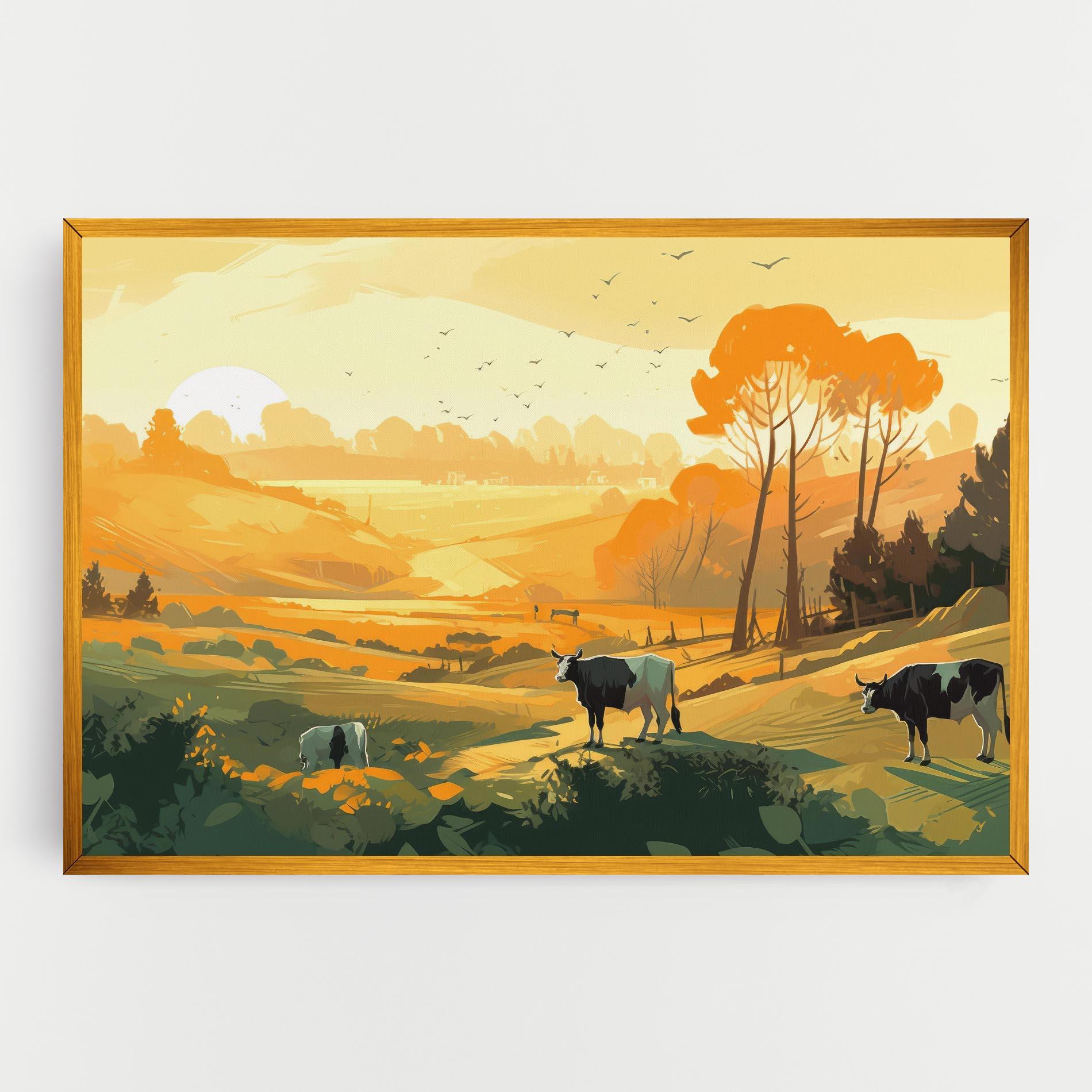 Leinwandbild Farm With Sunlight mockup 0