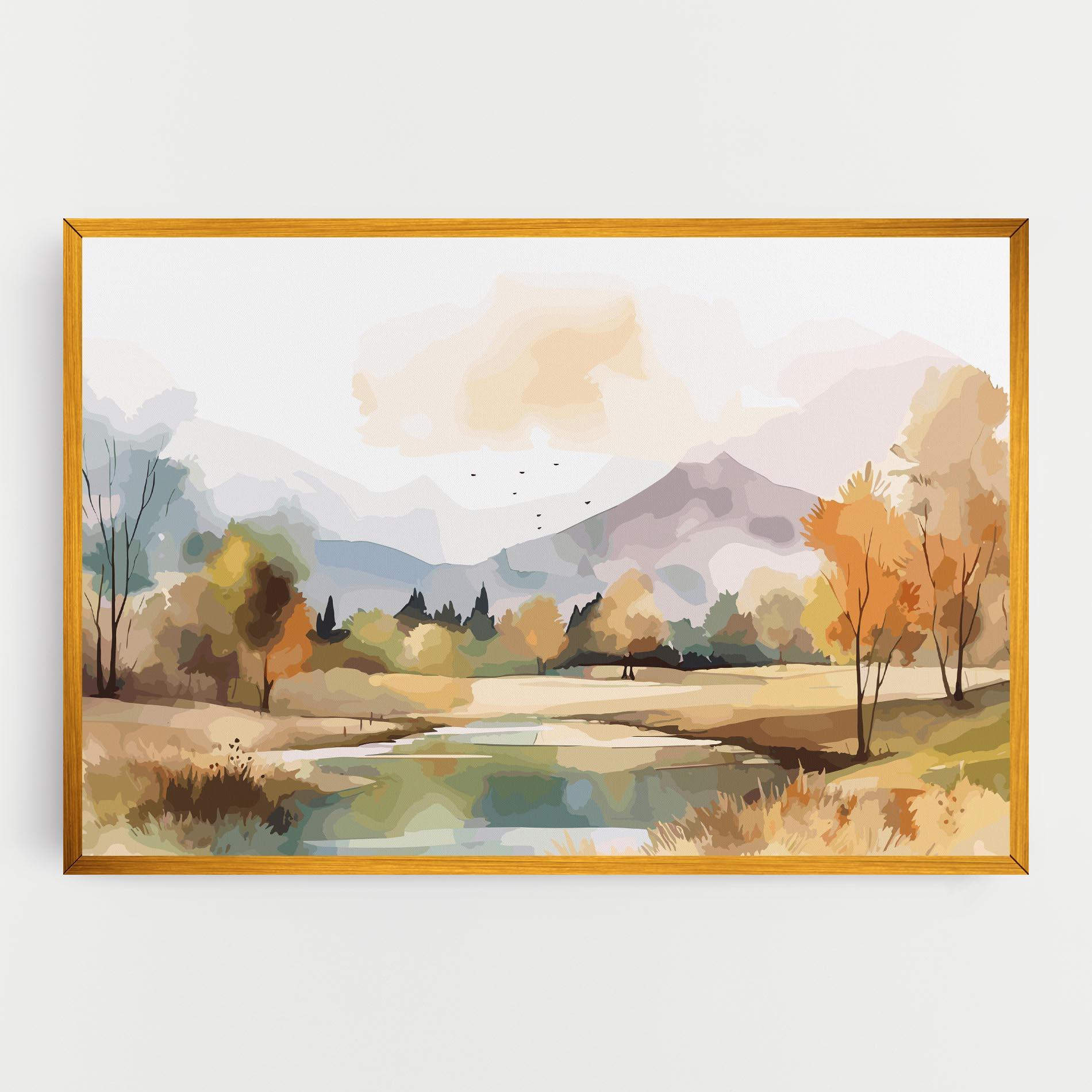 Leinwandbild Rural Lake View mockup 0