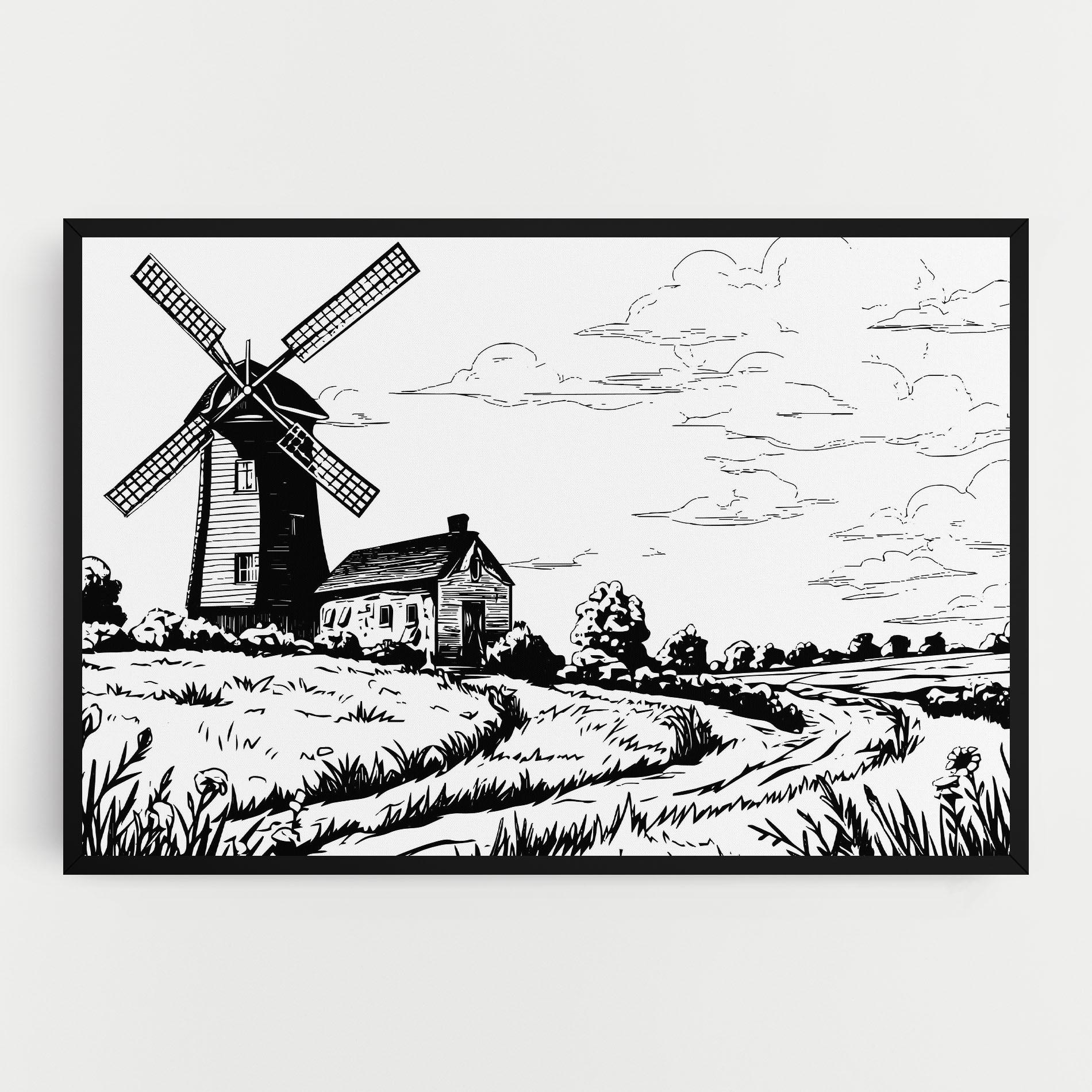 Leinwandbild Black Line Wheat mockup 0