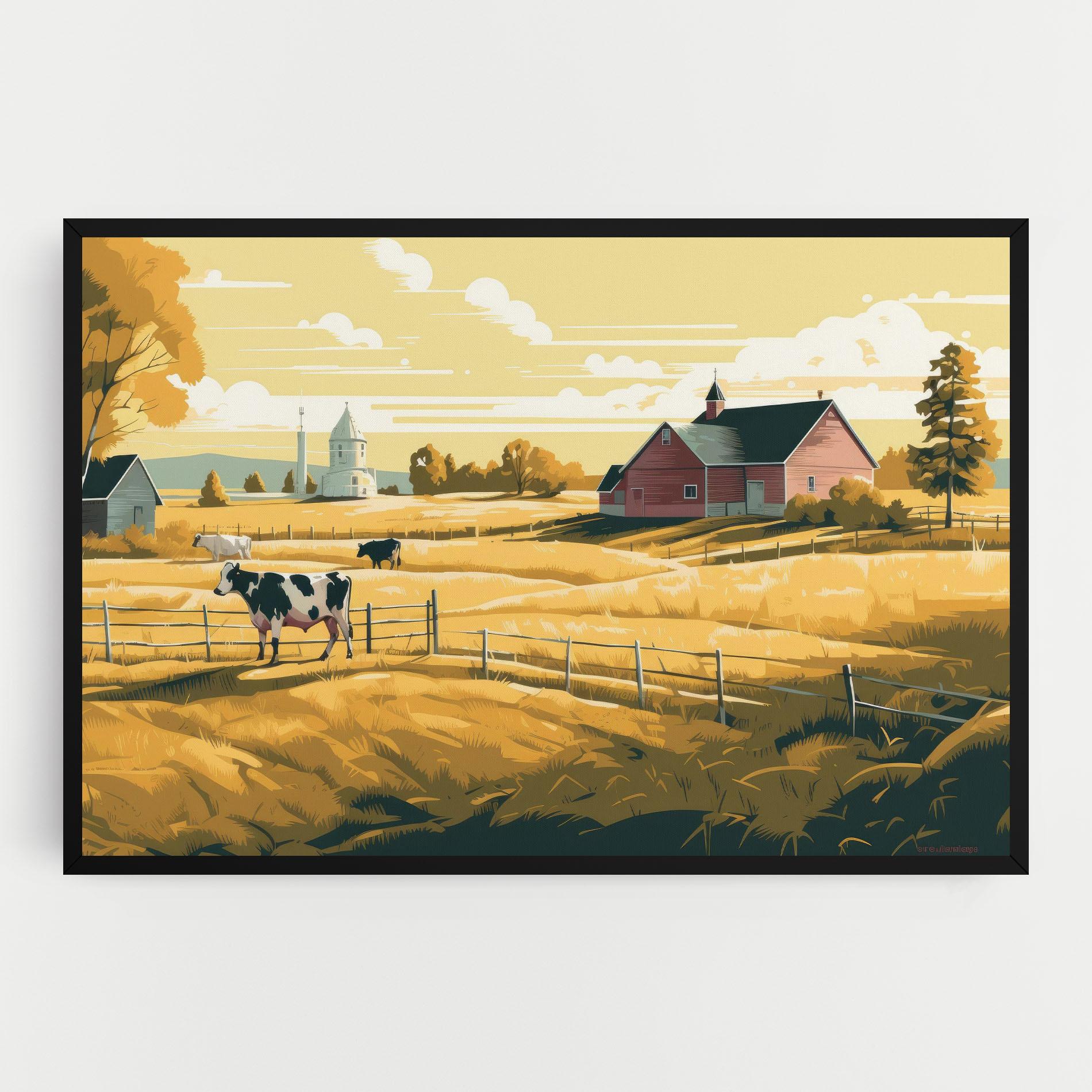 Leinwandbild Cows Sunlight Farm mockup 0