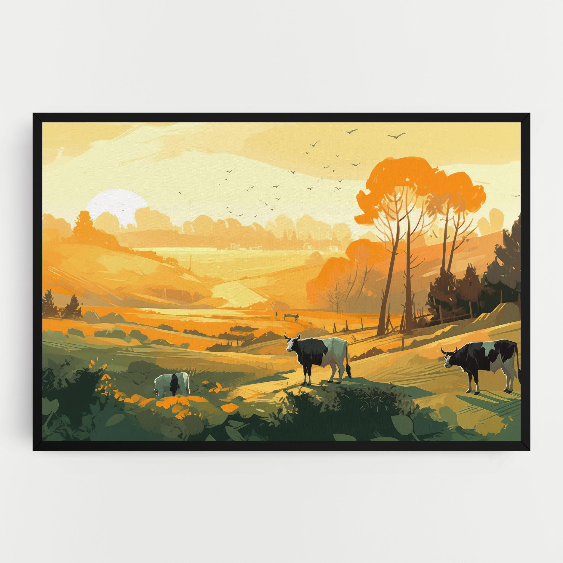 Leinwandbild Farm With Sunlight mockup 0
