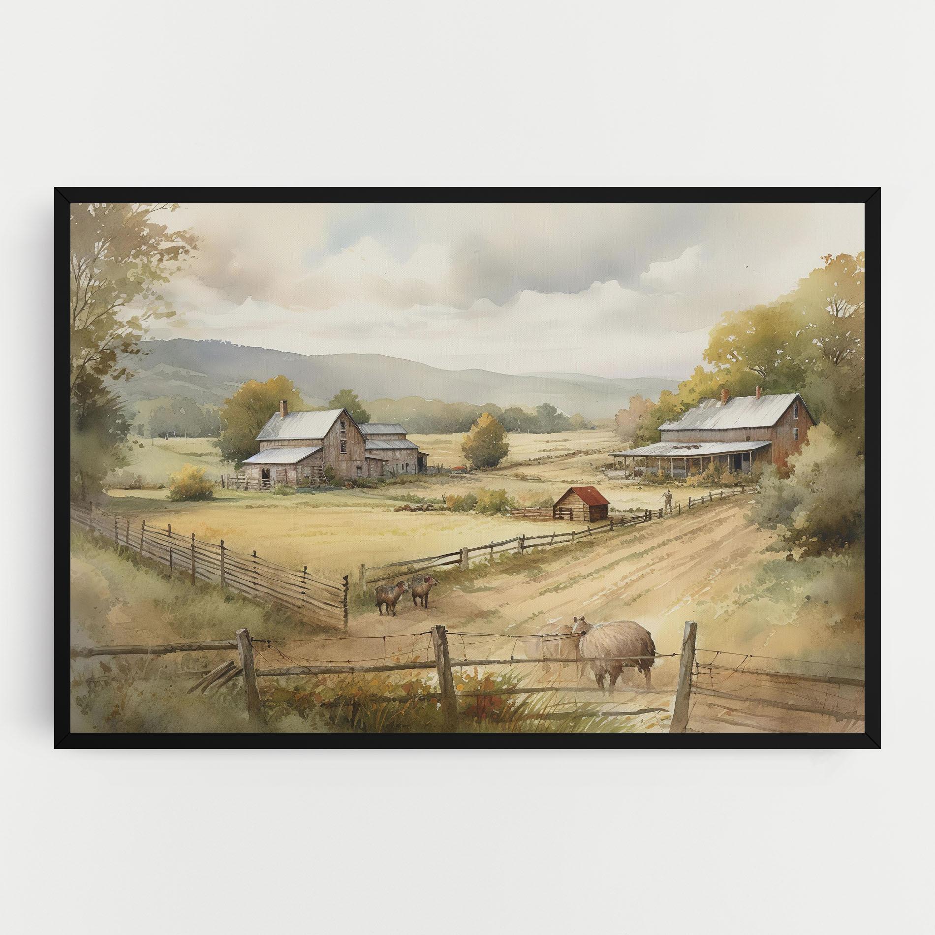 Leinwandbild Rural Field mockup 0