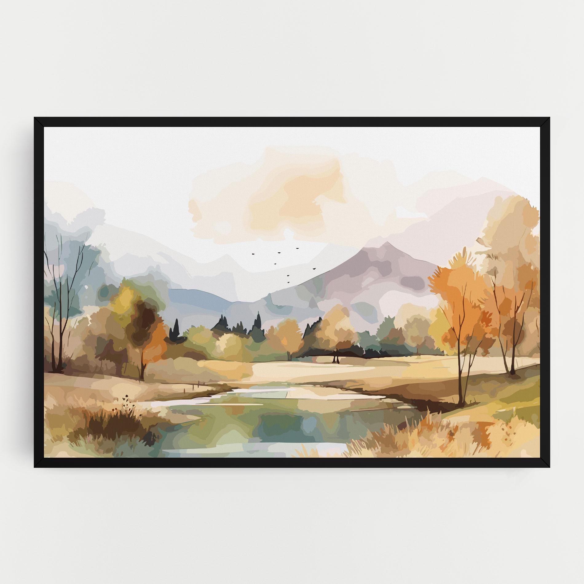 Leinwandbild Rural Lake View mockup 0