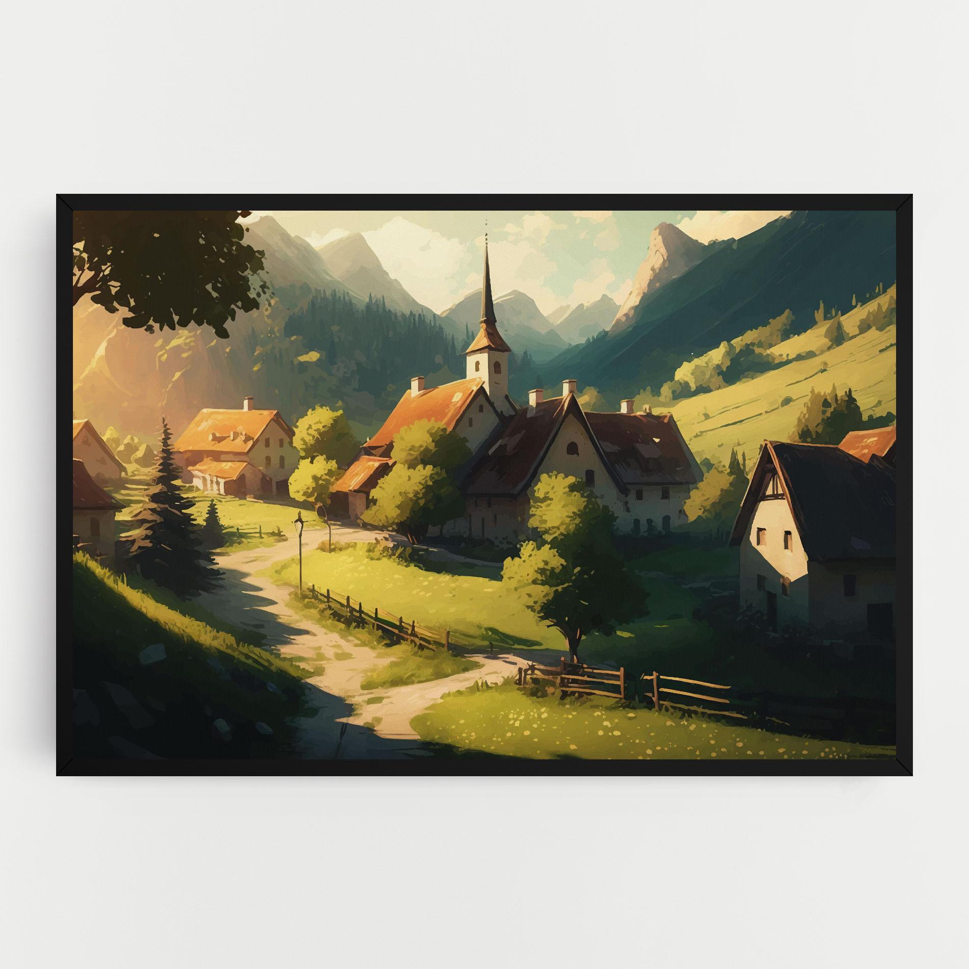 Leinwandbild Village Dreamy View mockup 0