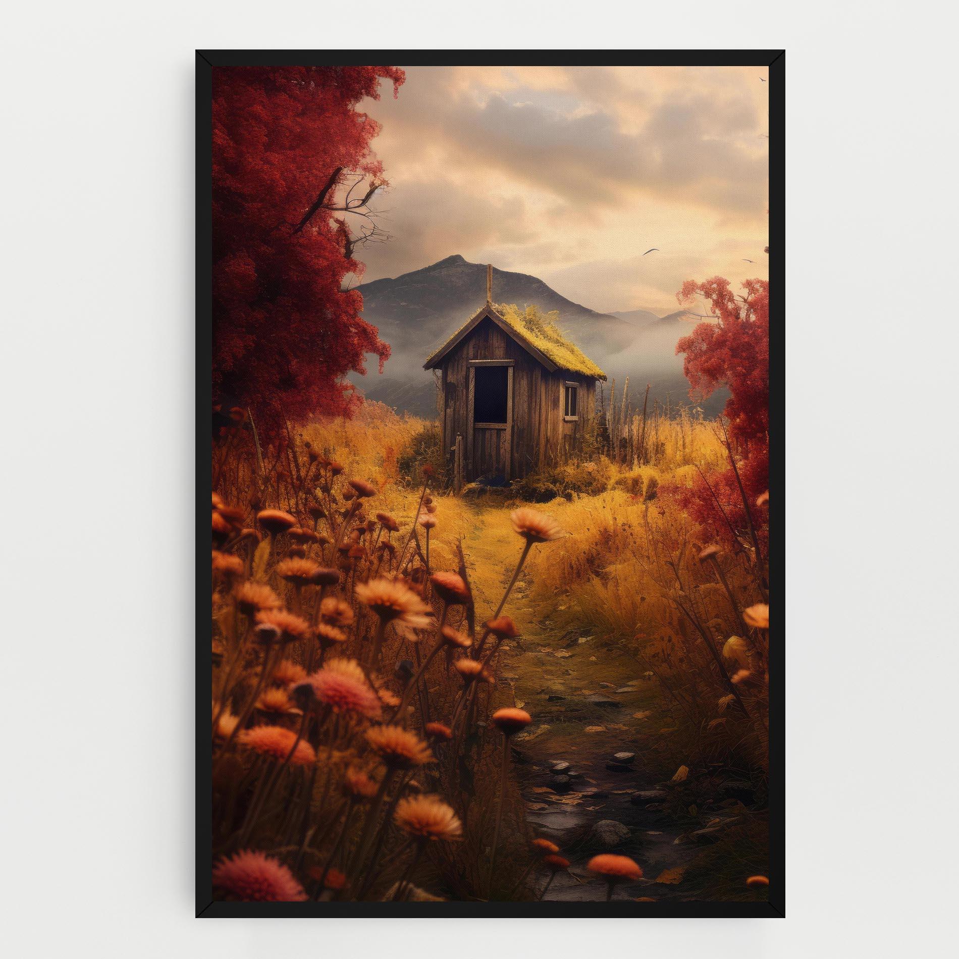 Leinwandbild Small Cabin Field mockup 0