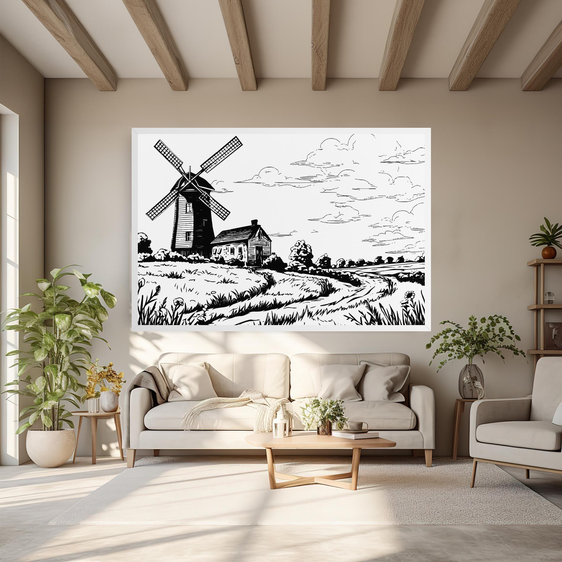 Leinwandbild Black Line Wheat mockup 6