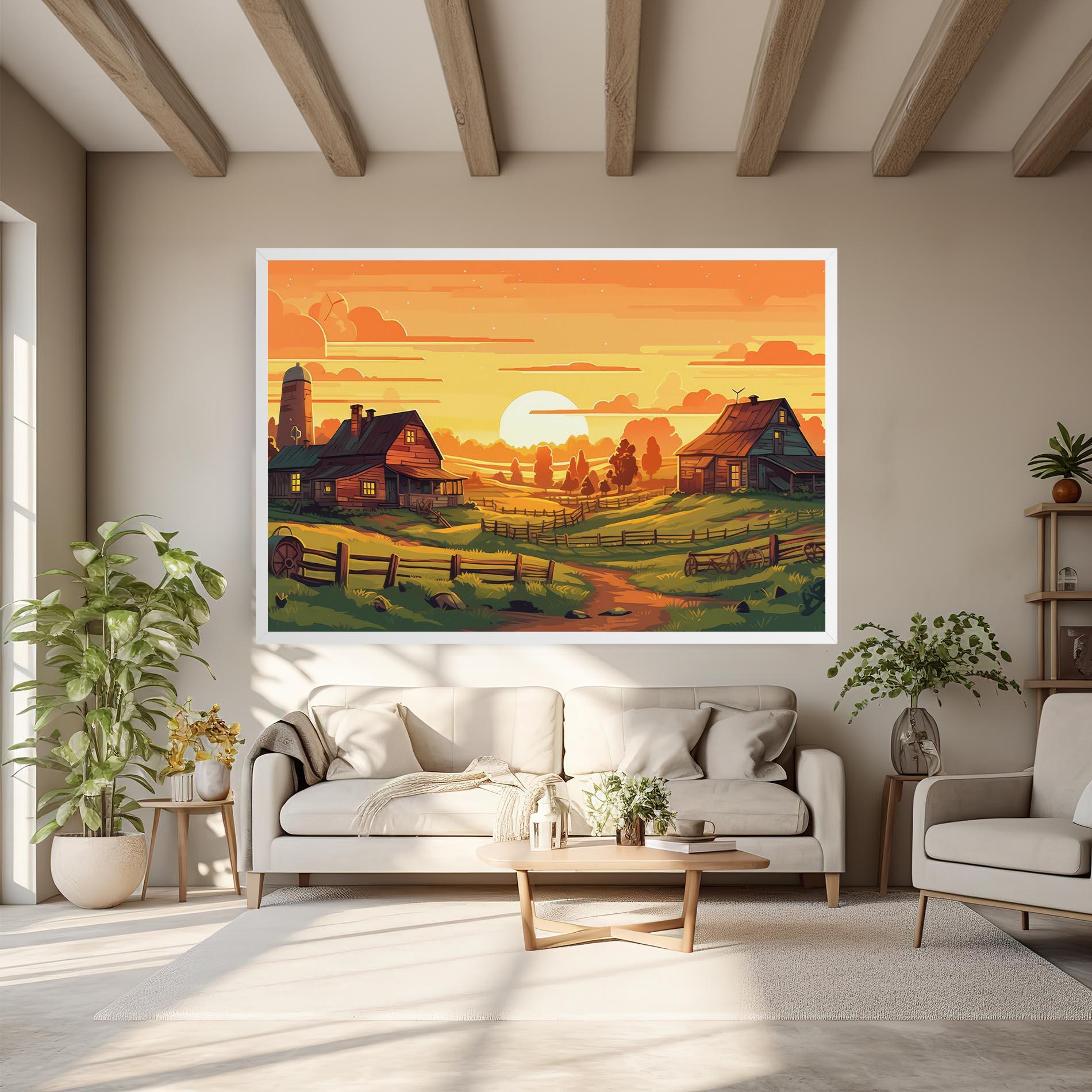 Leinwandbild Farmhouse Sunlight mockup 6