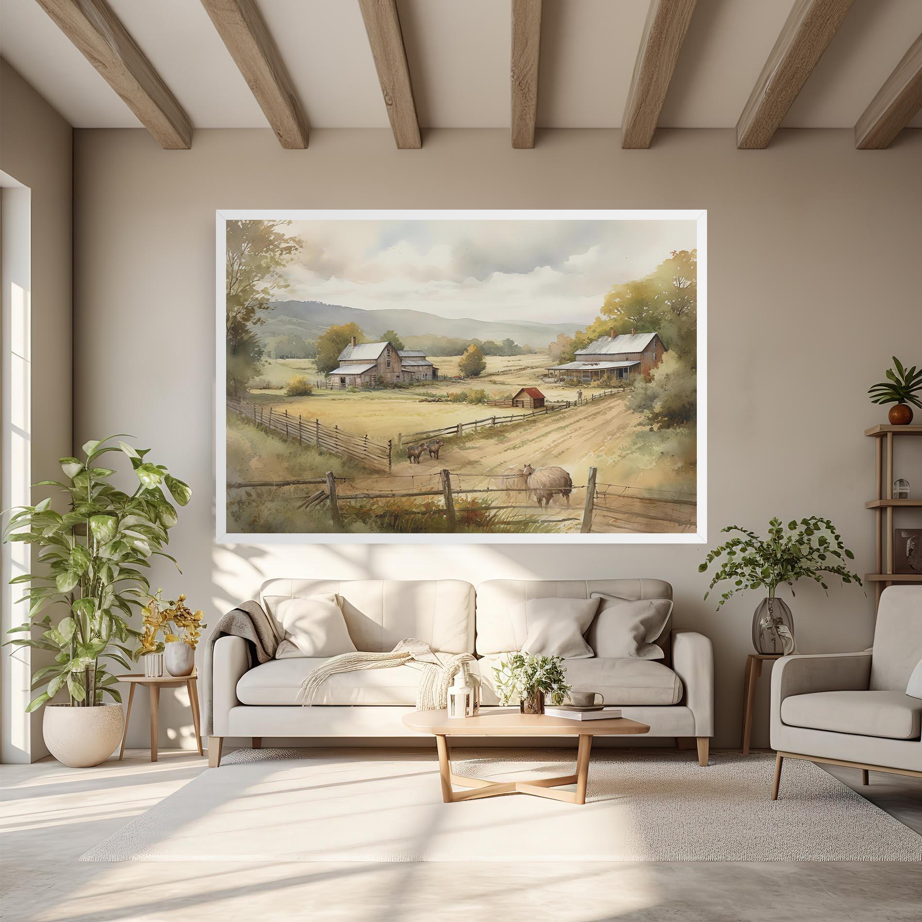 Leinwandbild Rural Field mockup 6