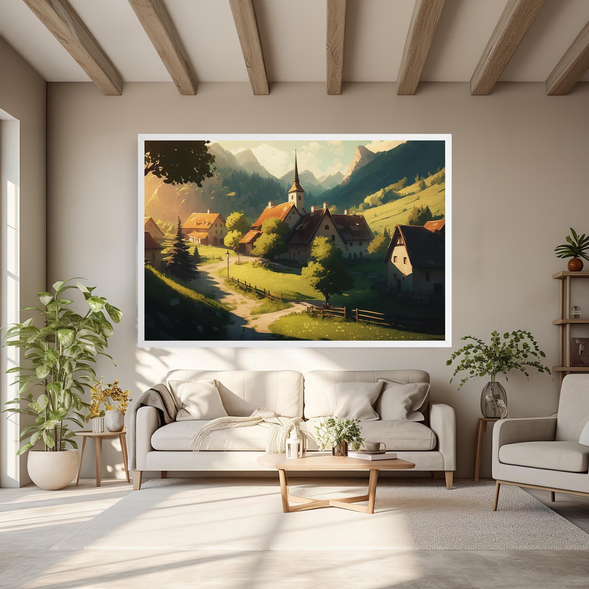 Leinwandbild Village Dreamy View mockup 6