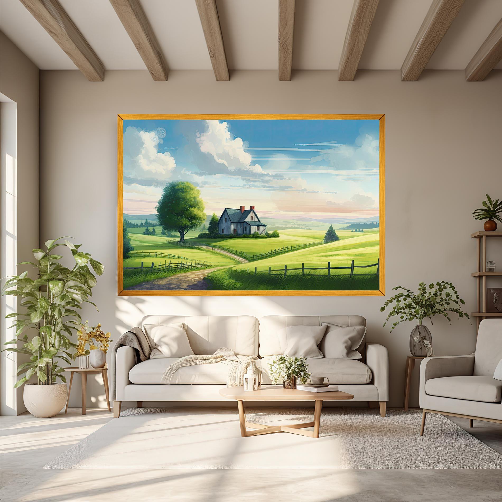 Leinwandbild Calming Rural View mockup 6
