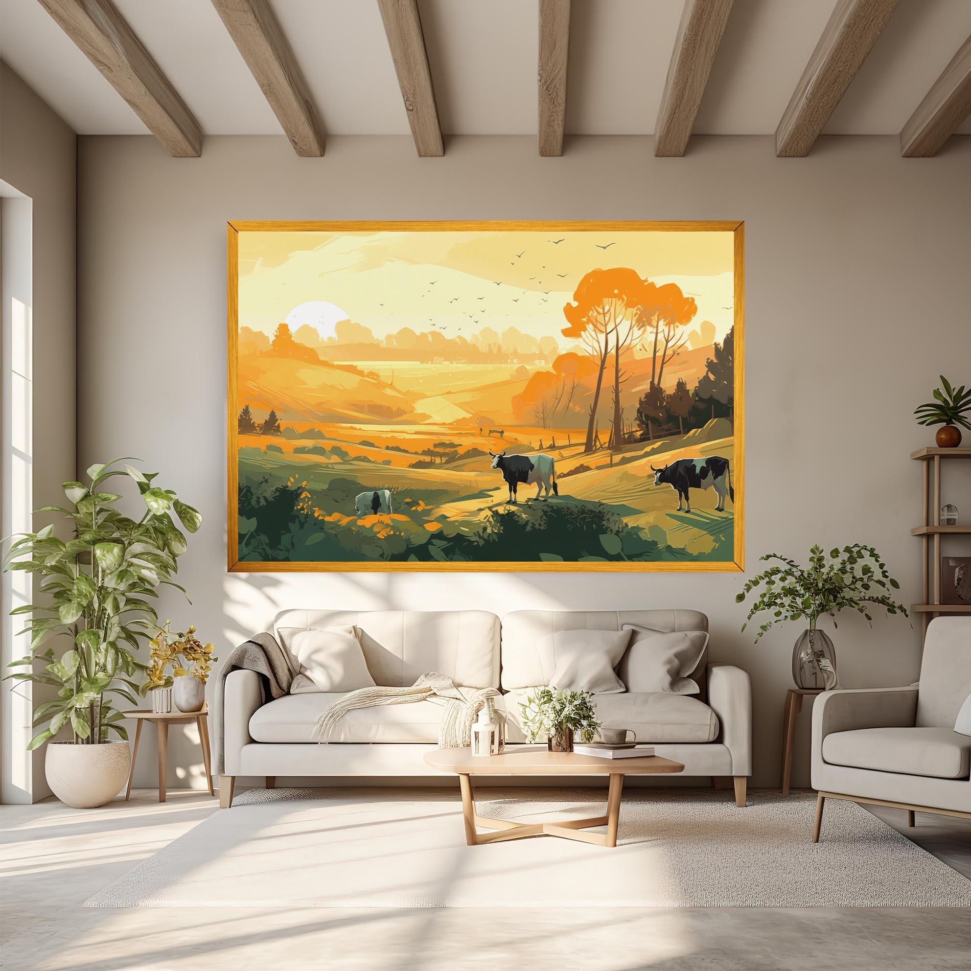 Leinwandbild Farm With Sunlight mockup 6