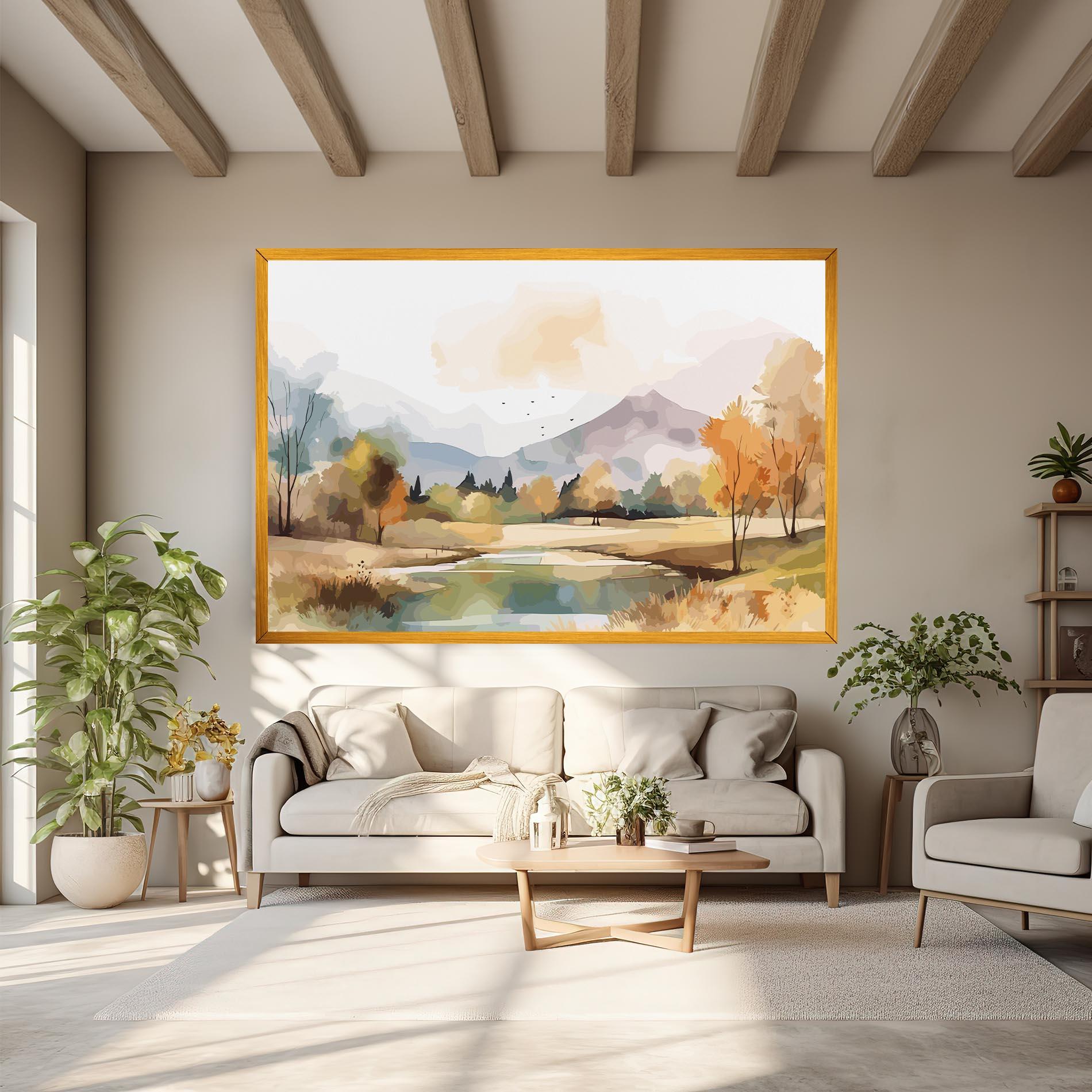 Leinwandbild Rural Lake View mockup 6
