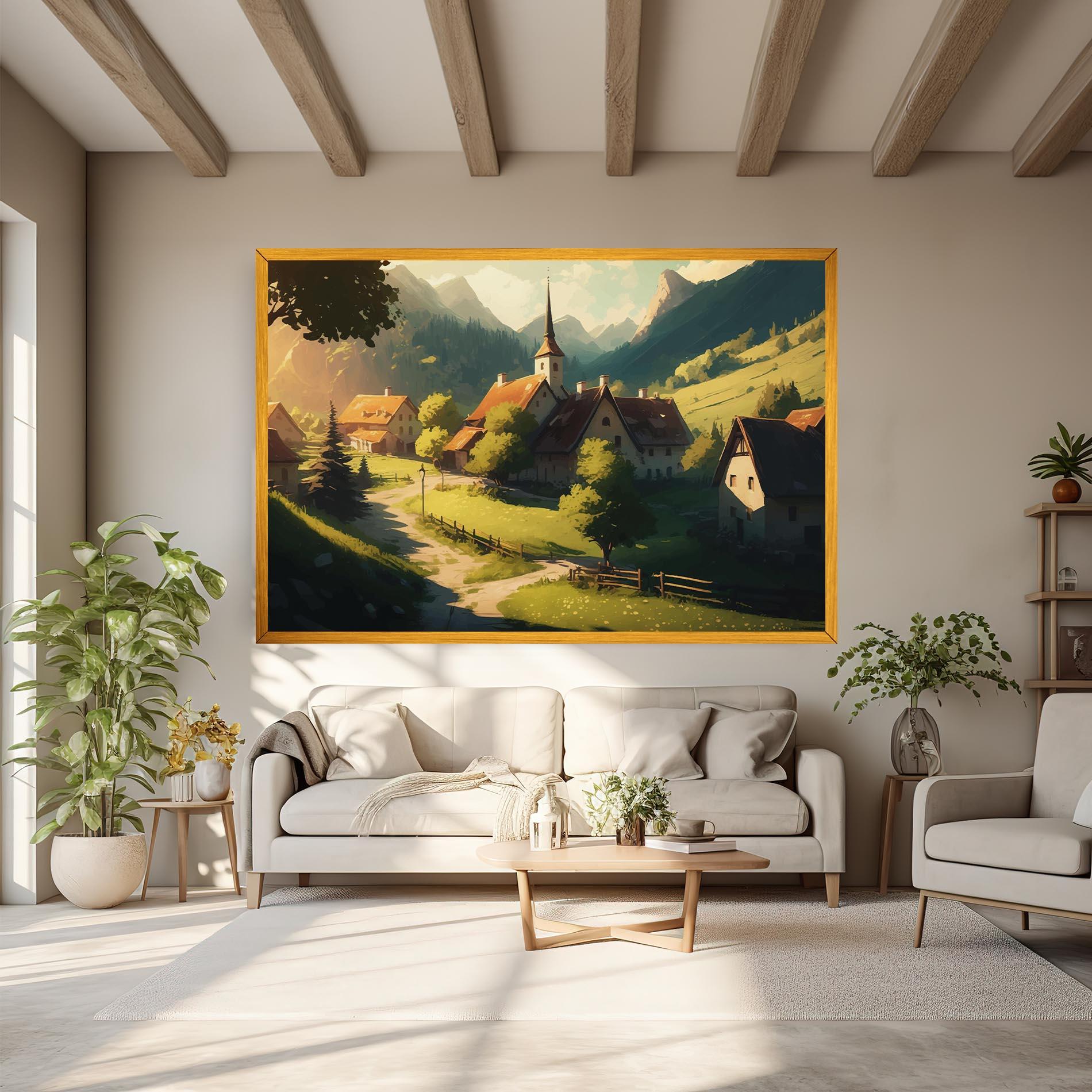 Leinwandbild Village Dreamy View mockup 6