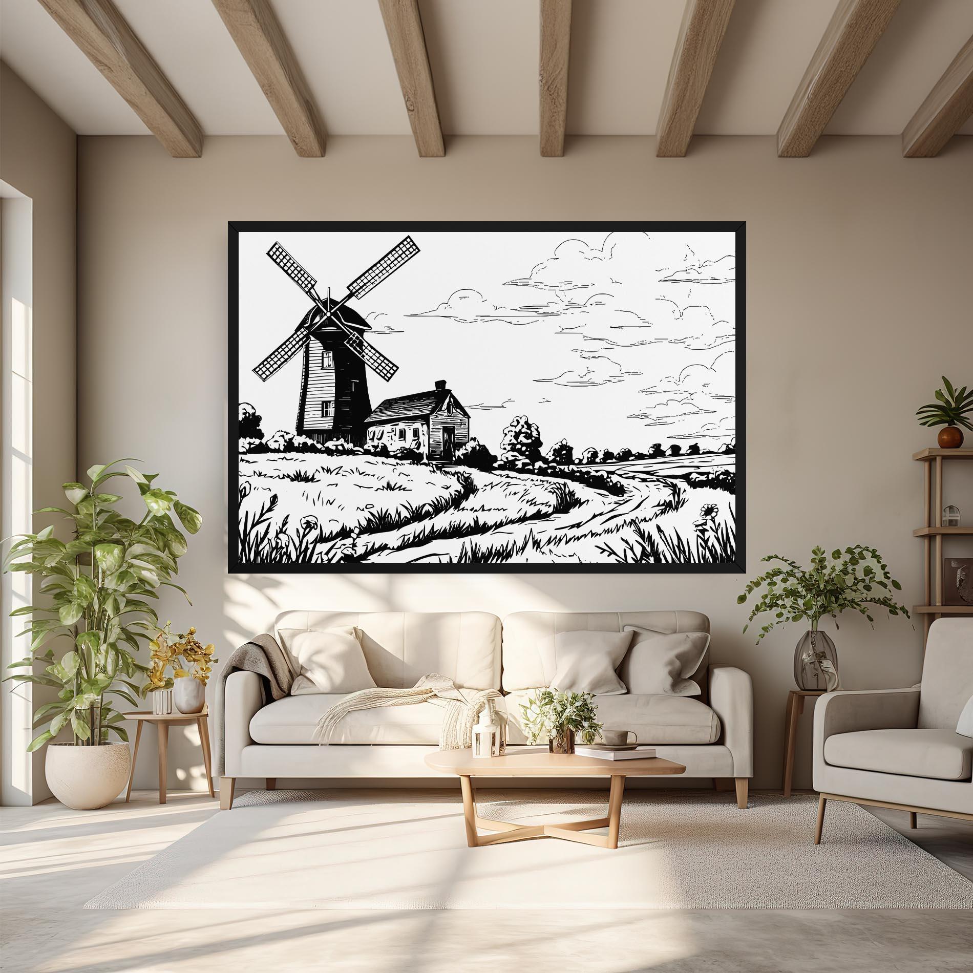 Leinwandbild Black Line Wheat mockup 6