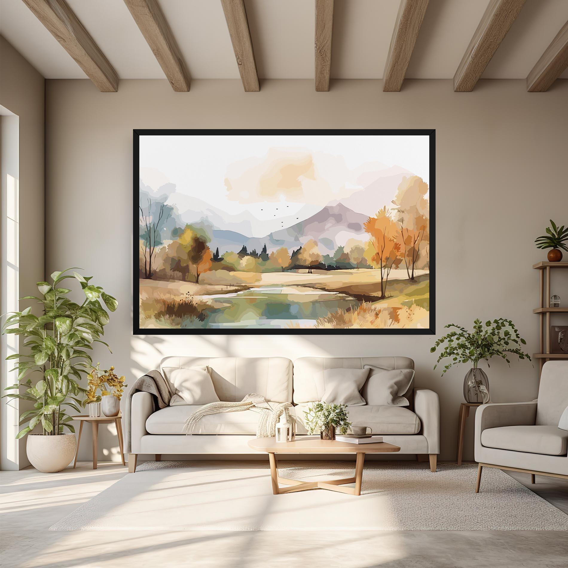 Leinwandbild Rural Lake View mockup 6