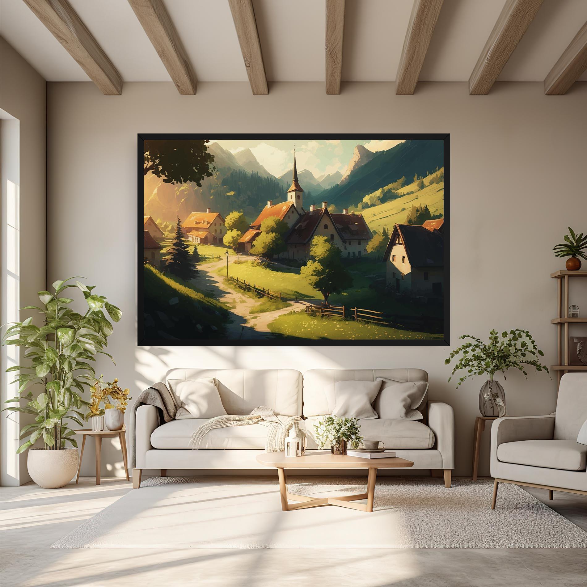 Leinwandbild Village Dreamy View mockup 6
