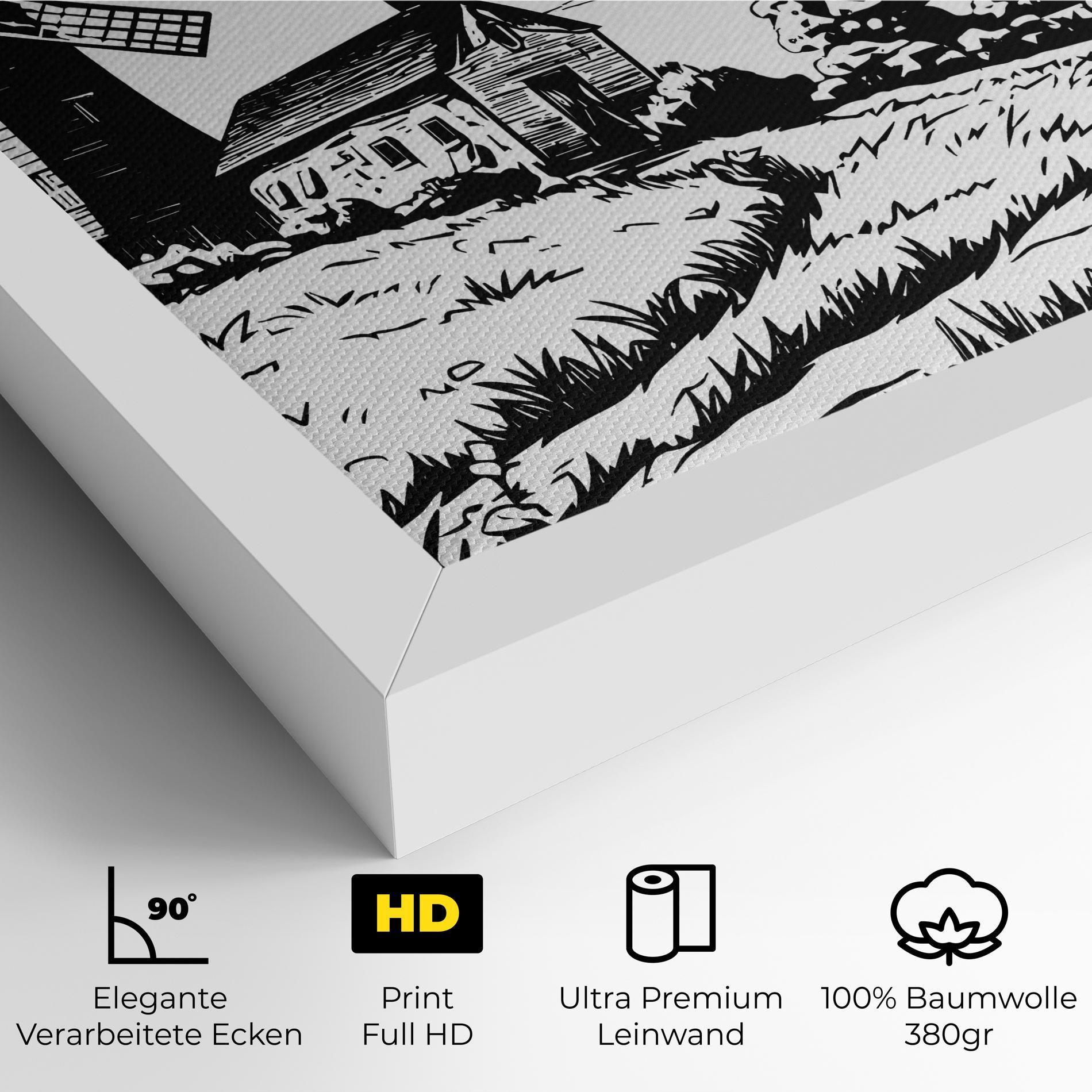 Leinwandbild Black Line Wheat mockup 4