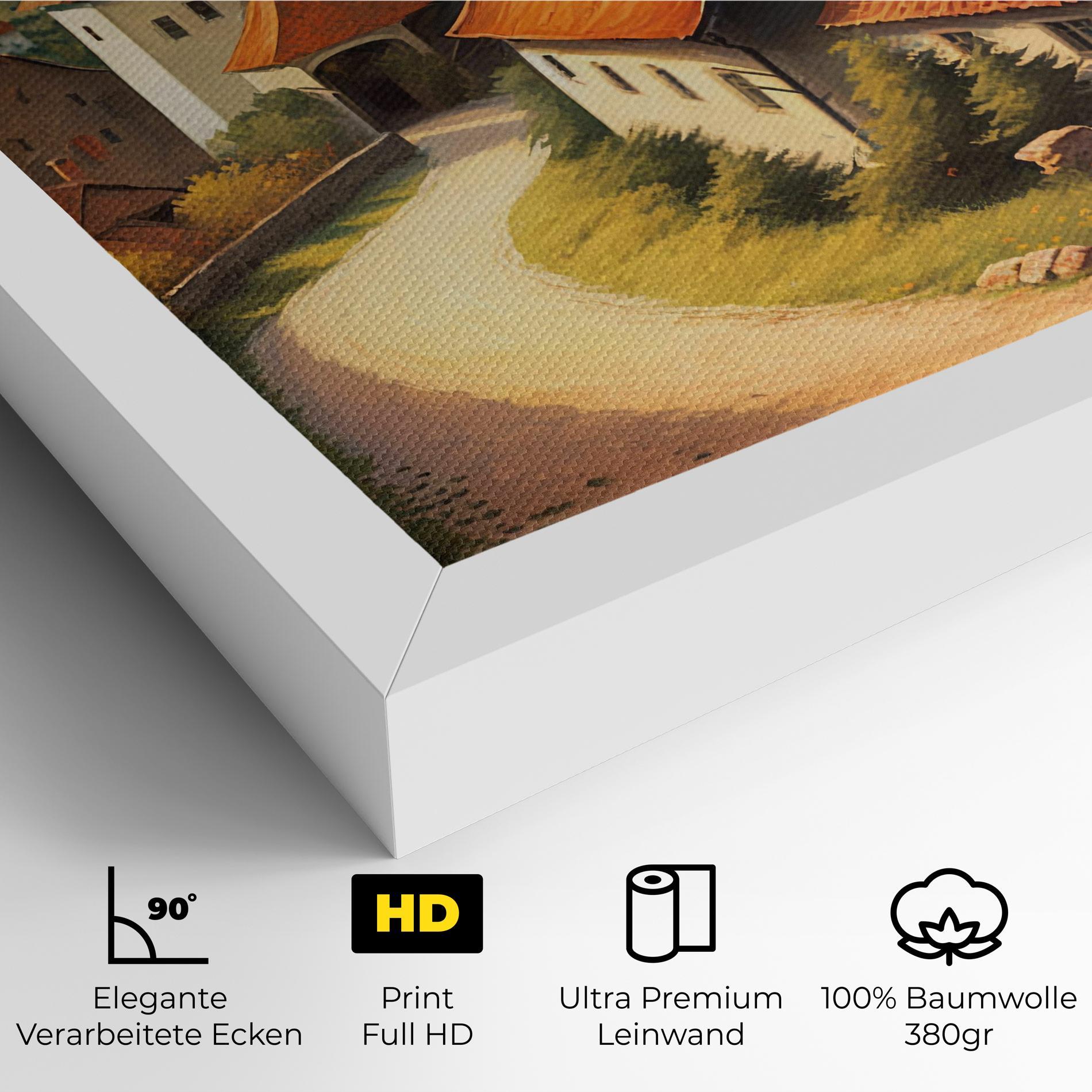 Leinwandbild Countryside Village mockup 4