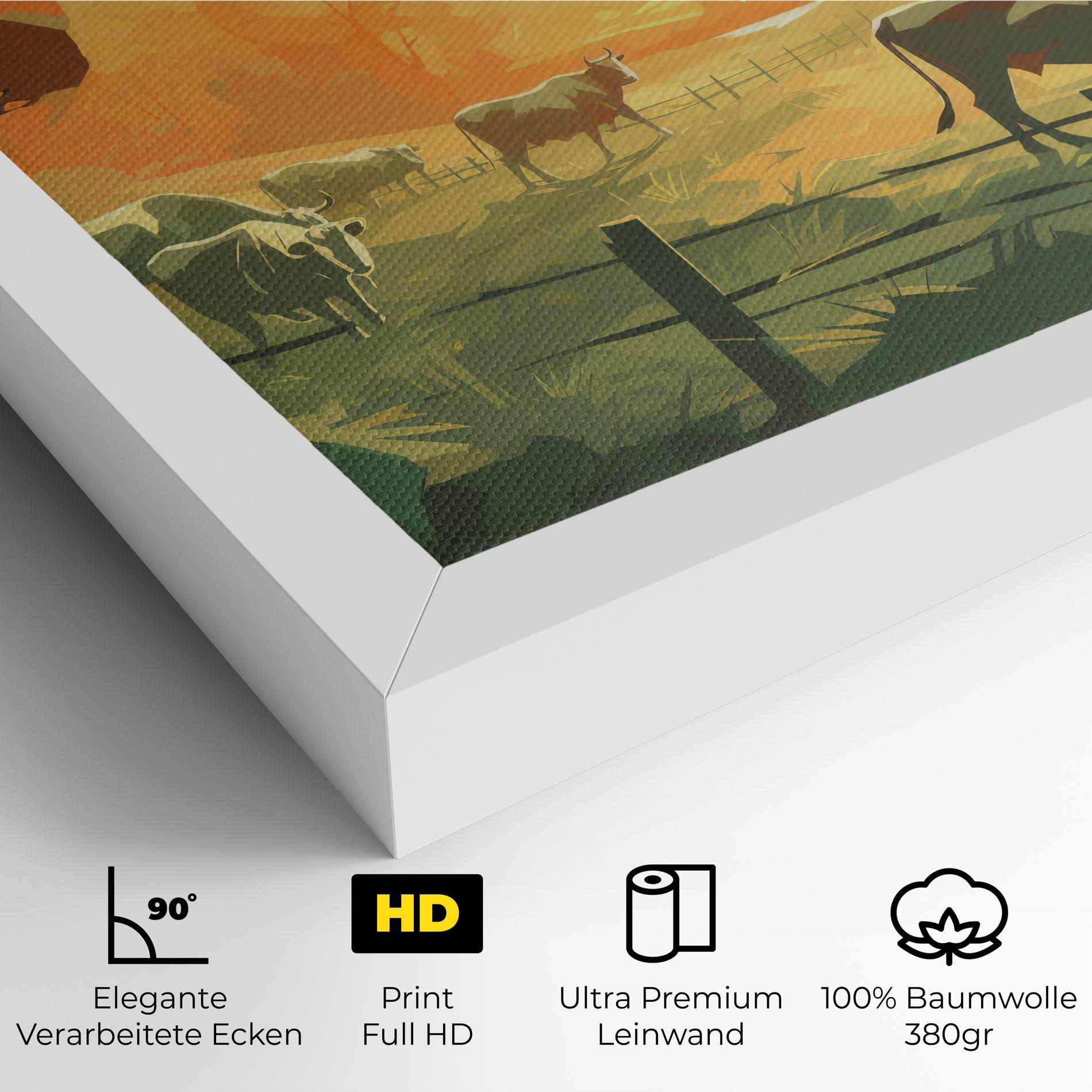Leinwandbild Cows Grazing mockup 4