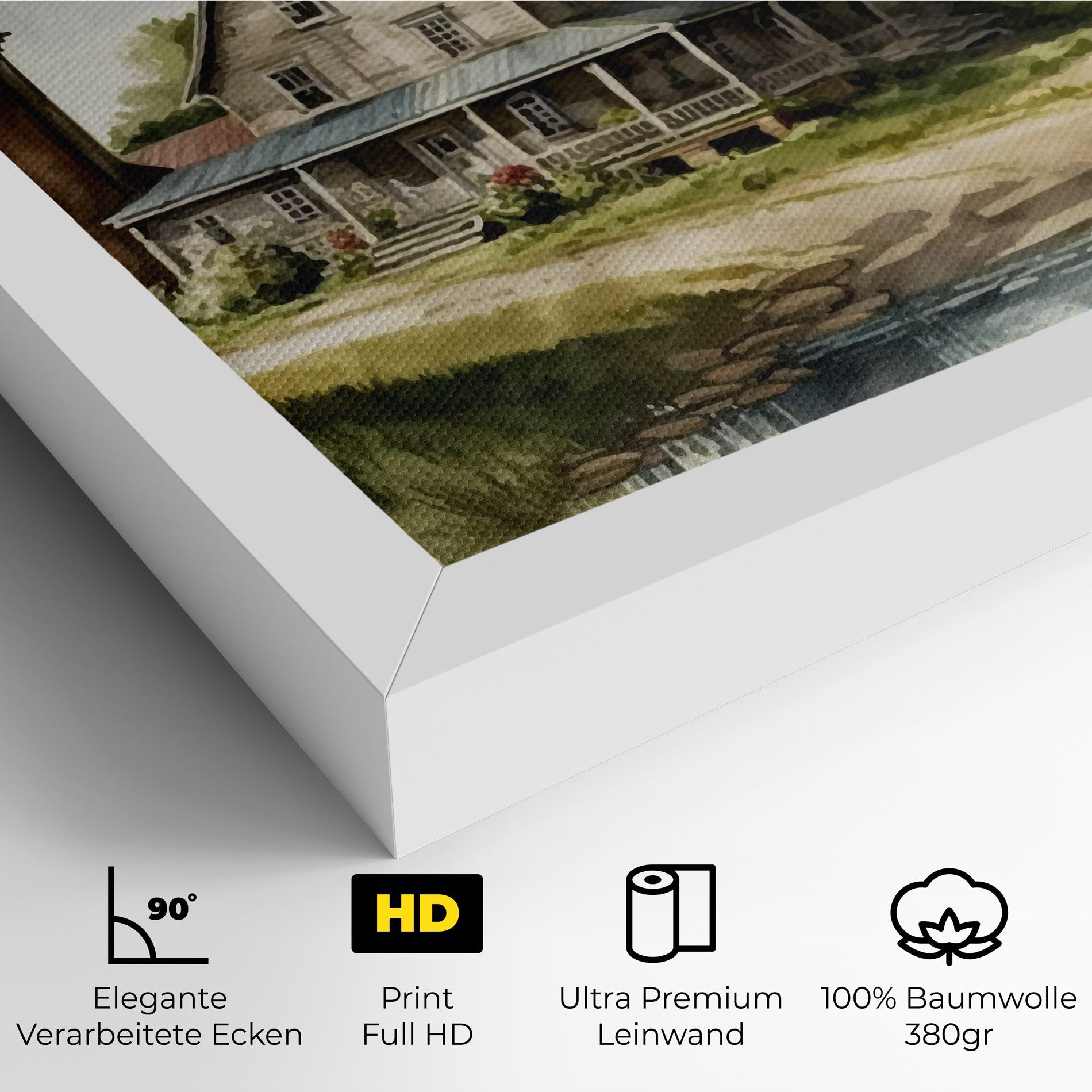 Leinwandbild Farm Blue Car mockup 4