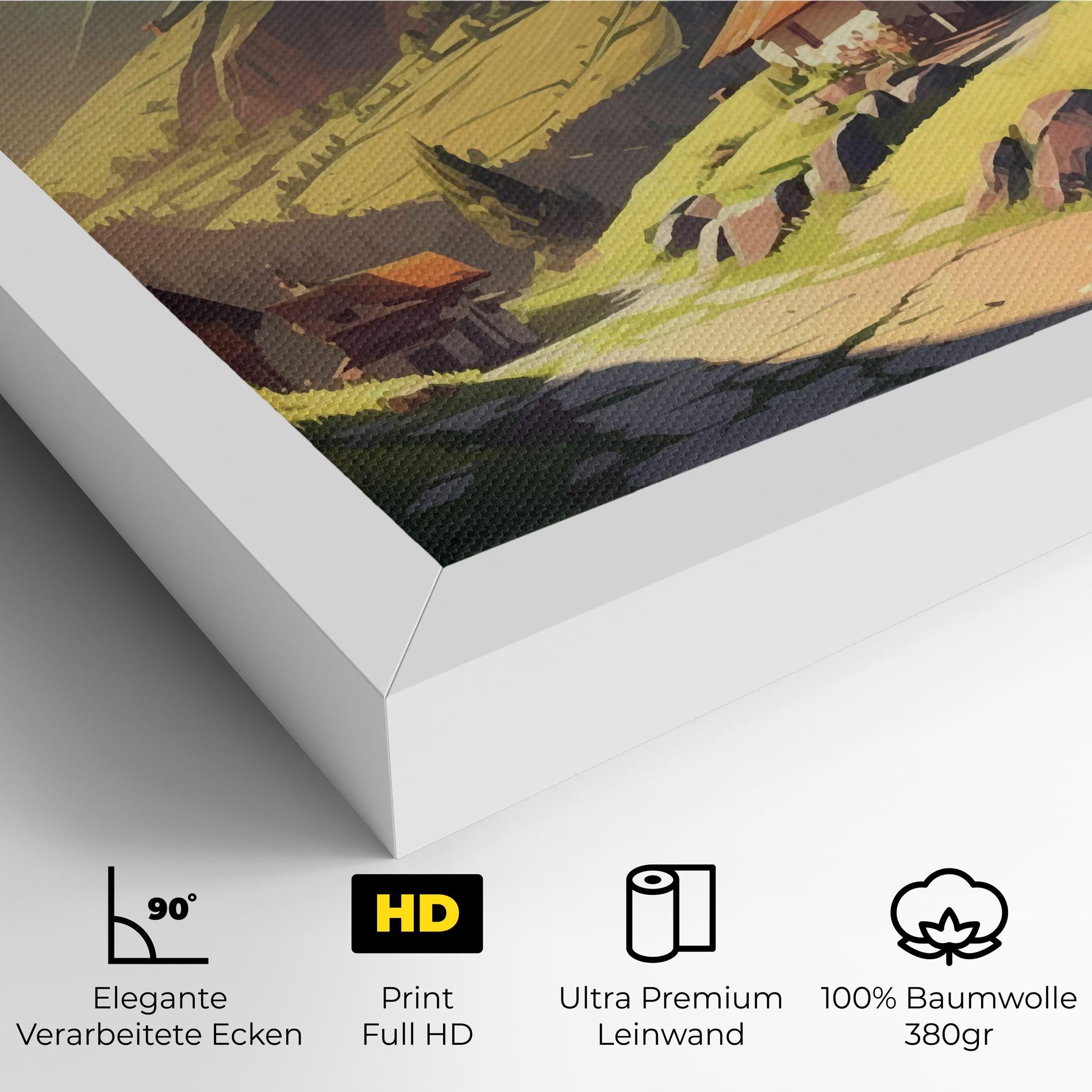 Leinwandbild Grassy Mountain View mockup 4