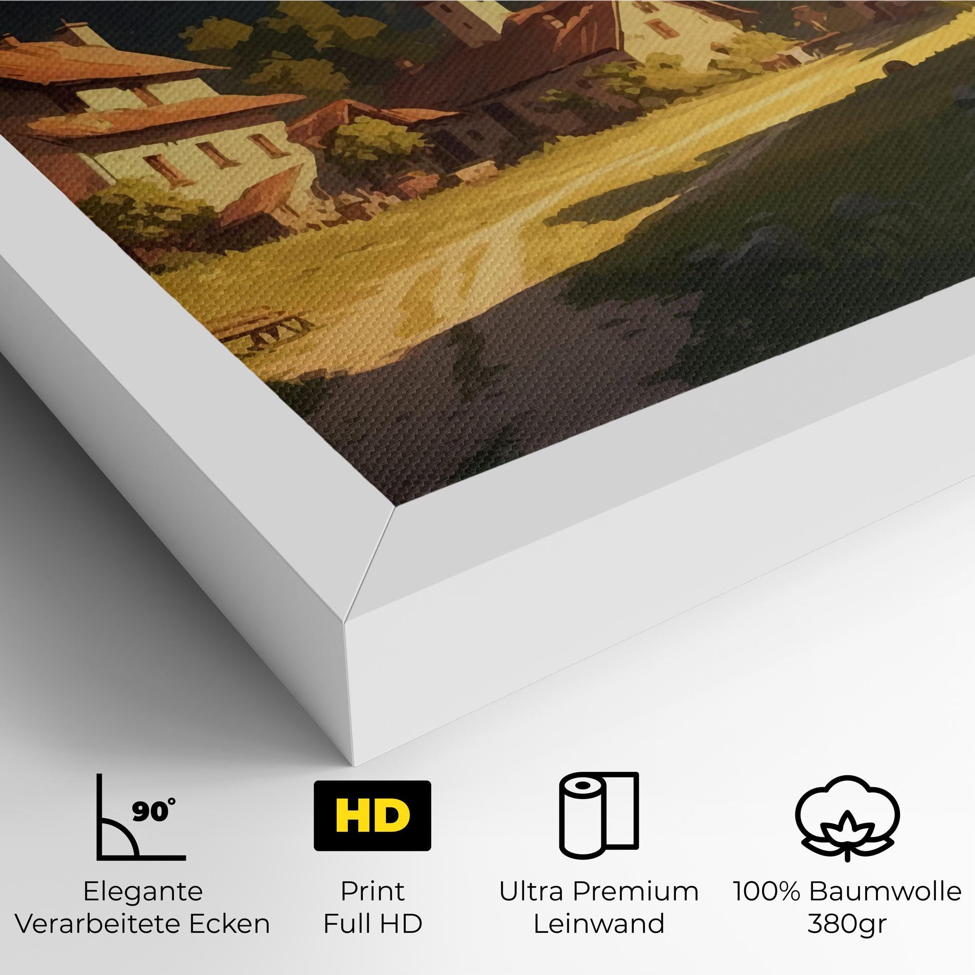 Leinwandbild Grassy Village View mockup 4