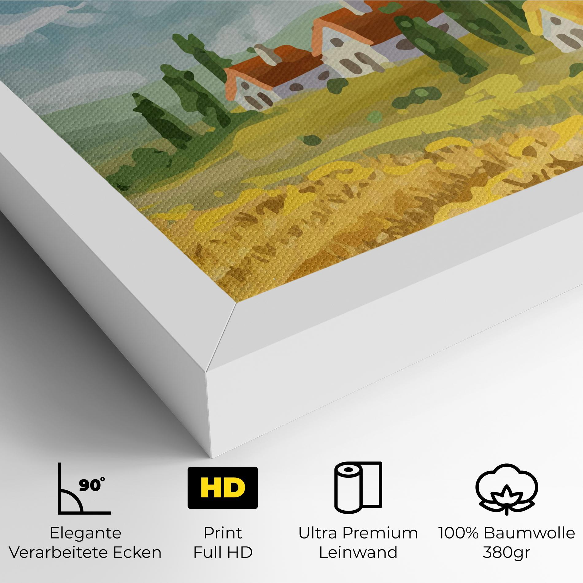 Leinwandbild Orange Yellow House mockup 4