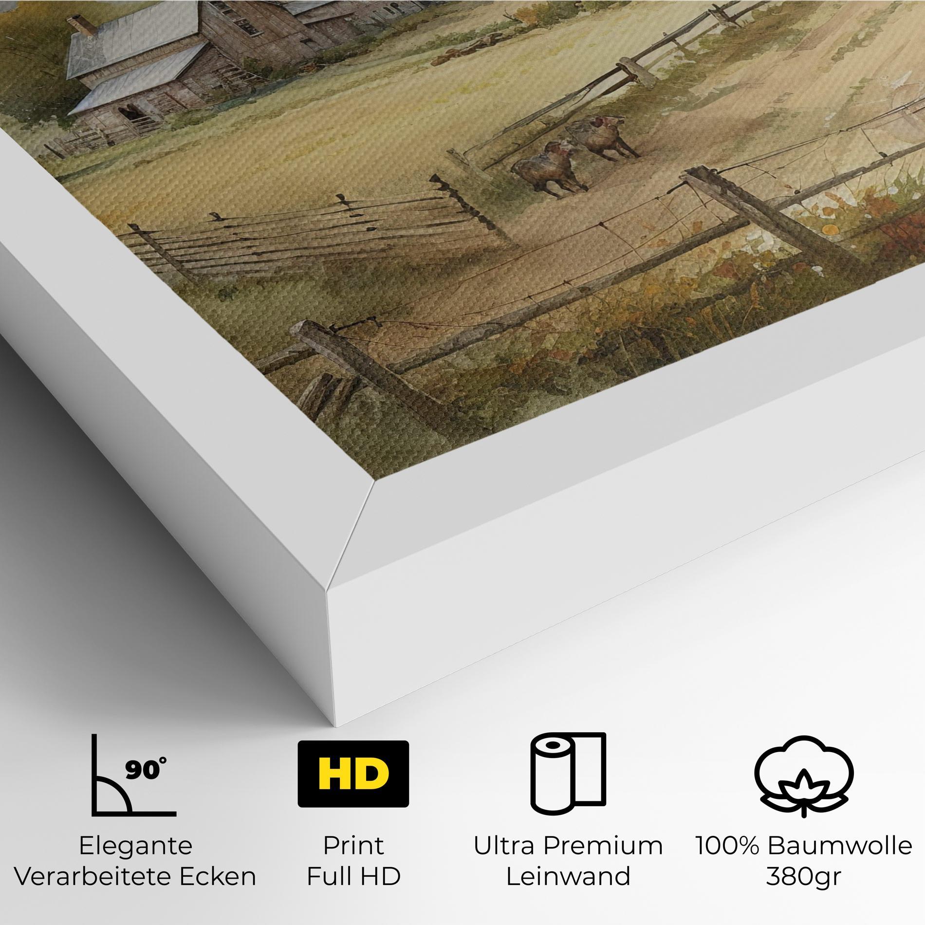 Leinwandbild Rural Field mockup 4