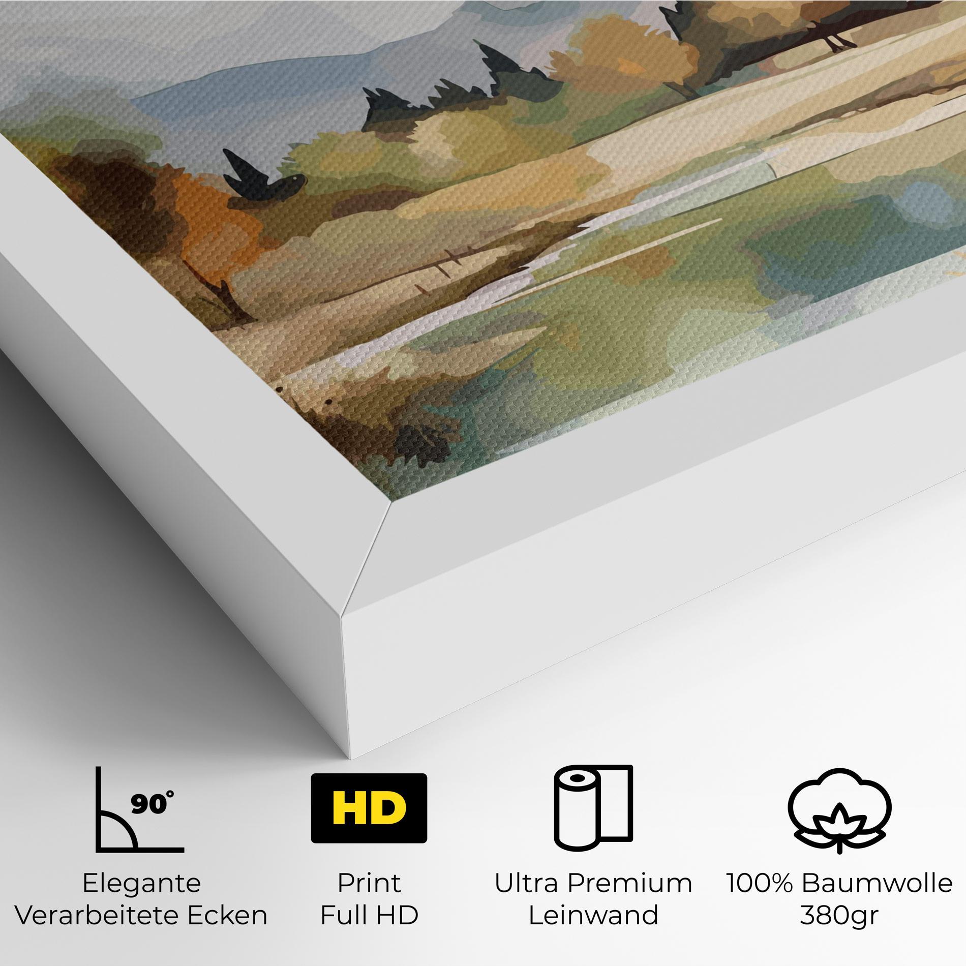 Leinwandbild Rural Lake View mockup 4