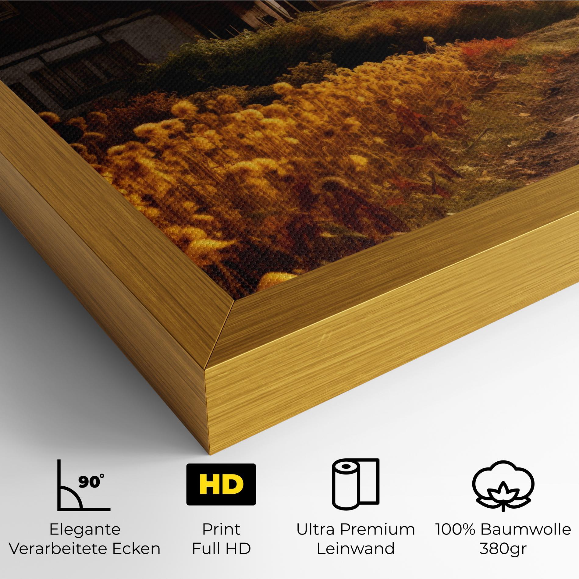 Leinwandbild Autumn Farm House mockup 4