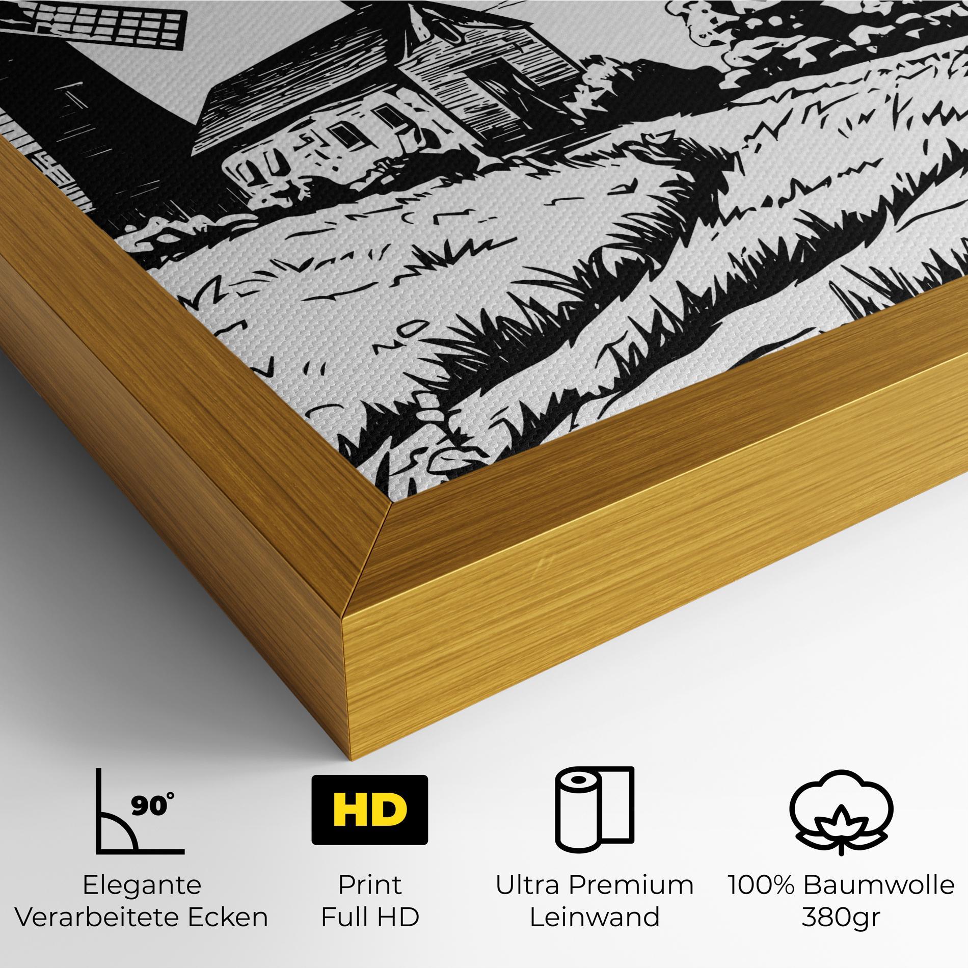 Leinwandbild Black Line Wheat mockup 4