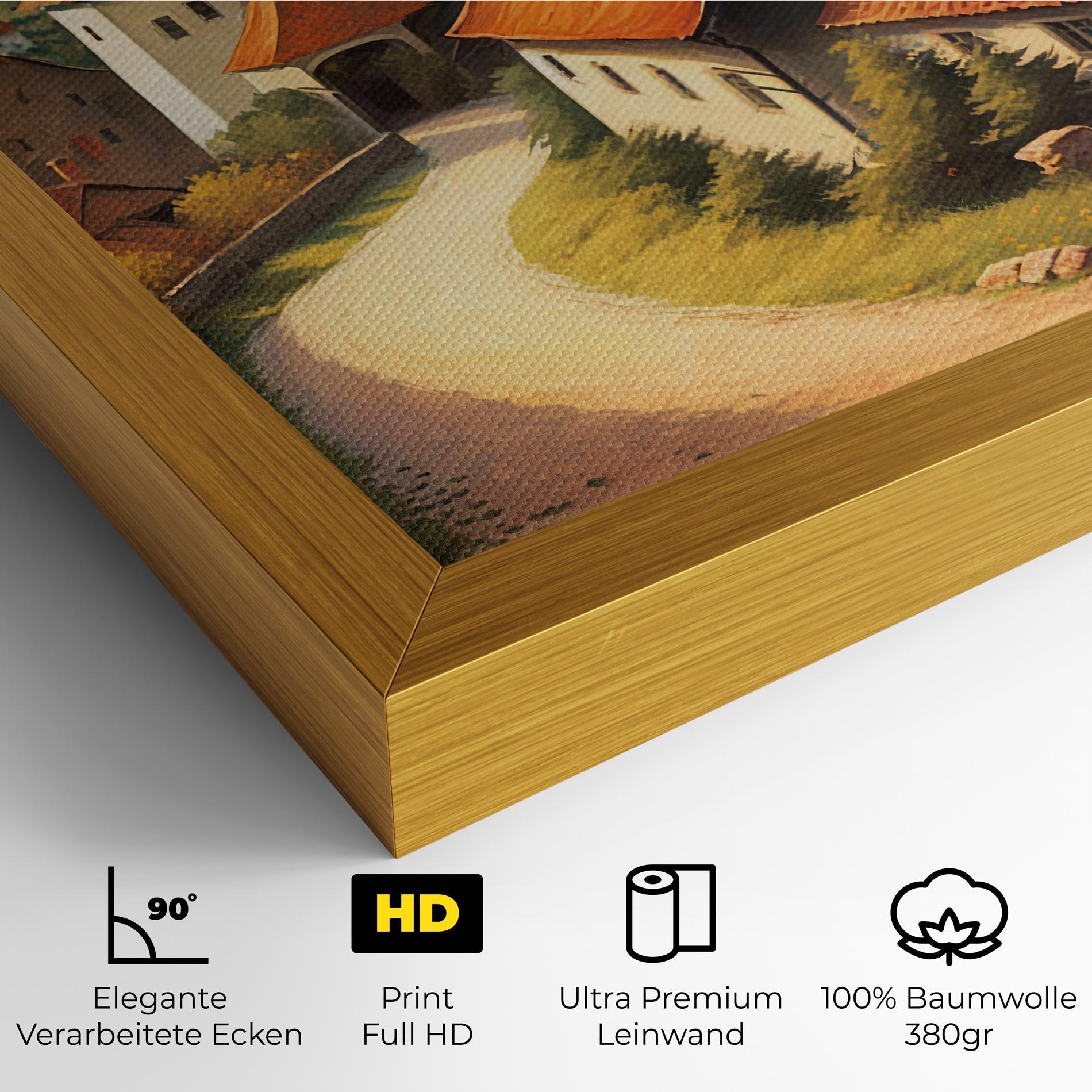 Leinwandbild Countryside Village mockup 4