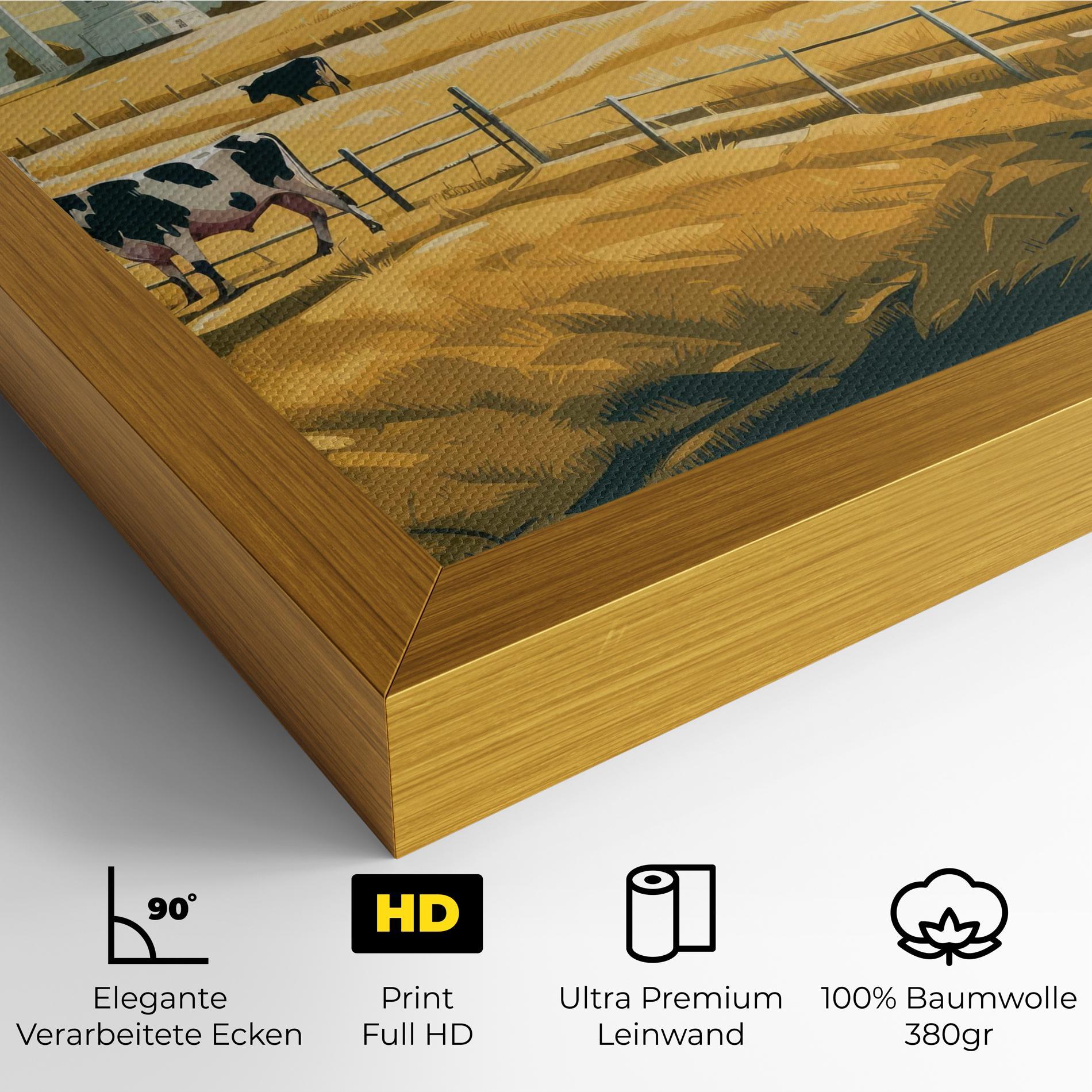 Leinwandbild Cows Sunlight Farm mockup 4