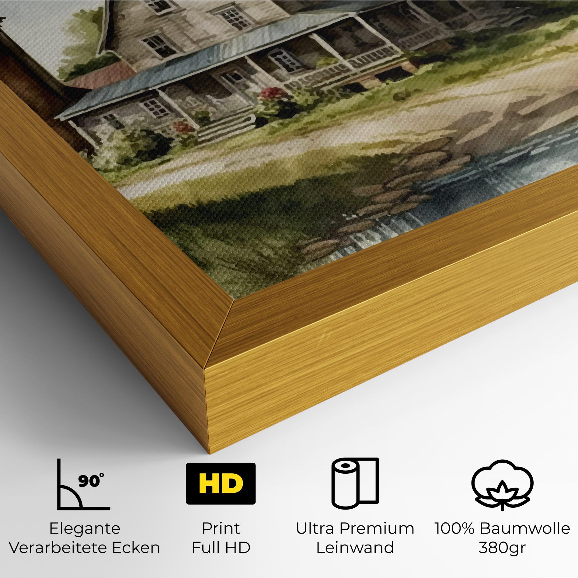 Leinwandbild Farm Blue Car mockup 4