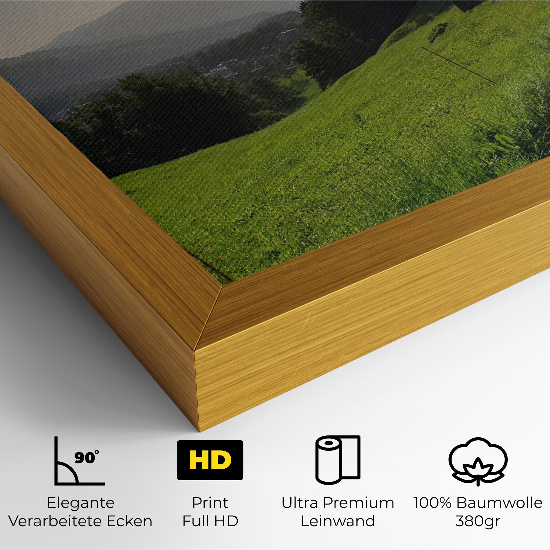 Leinwandbild Foggy Rural Road mockup 4