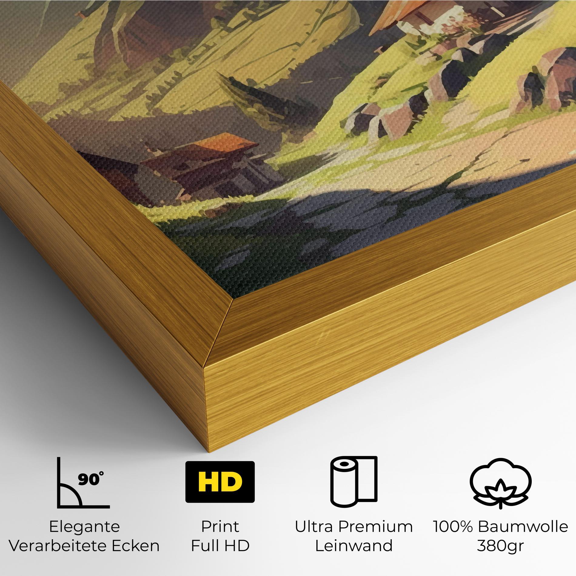Leinwandbild Grassy Mountain View mockup 4