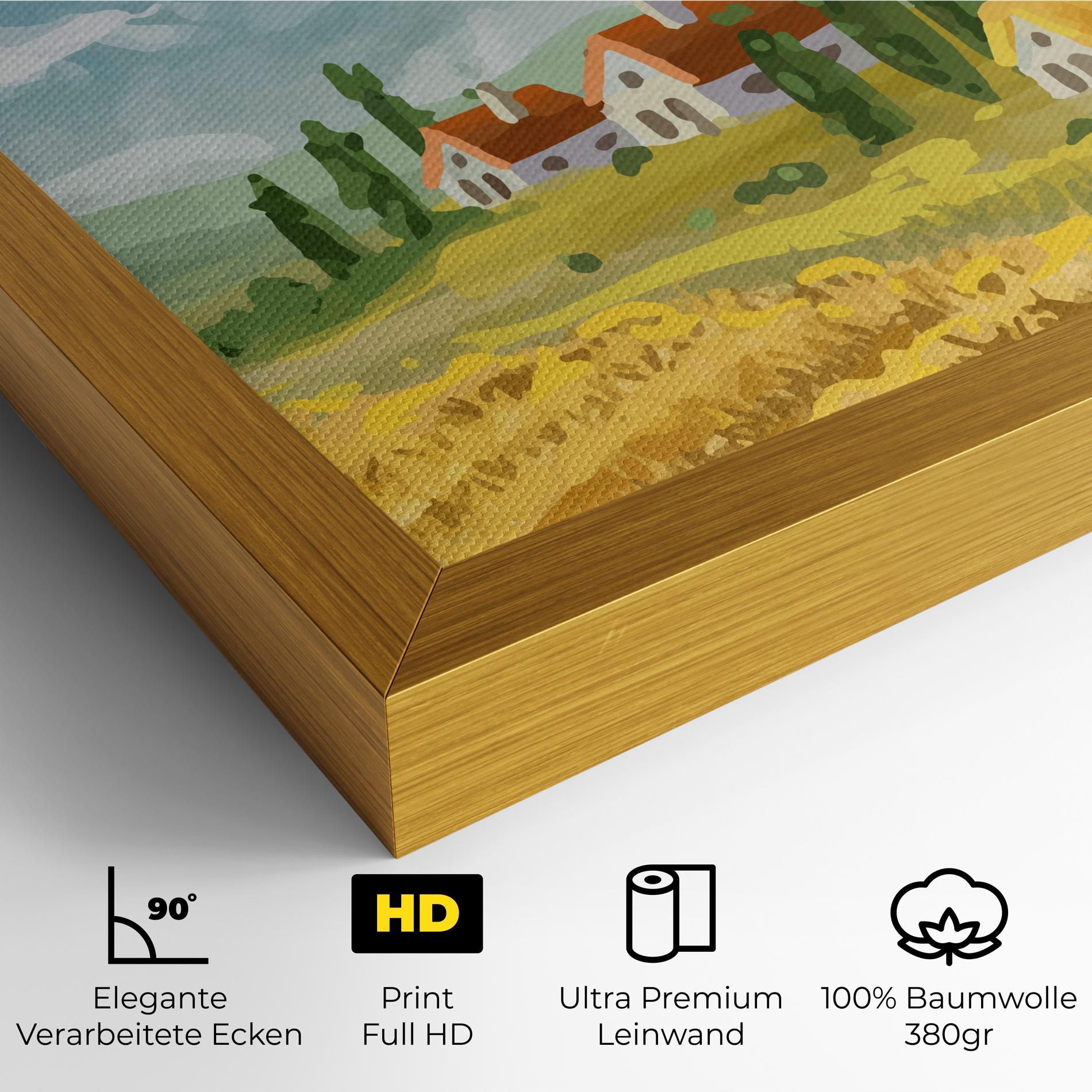 Leinwandbild Orange Yellow House mockup 4