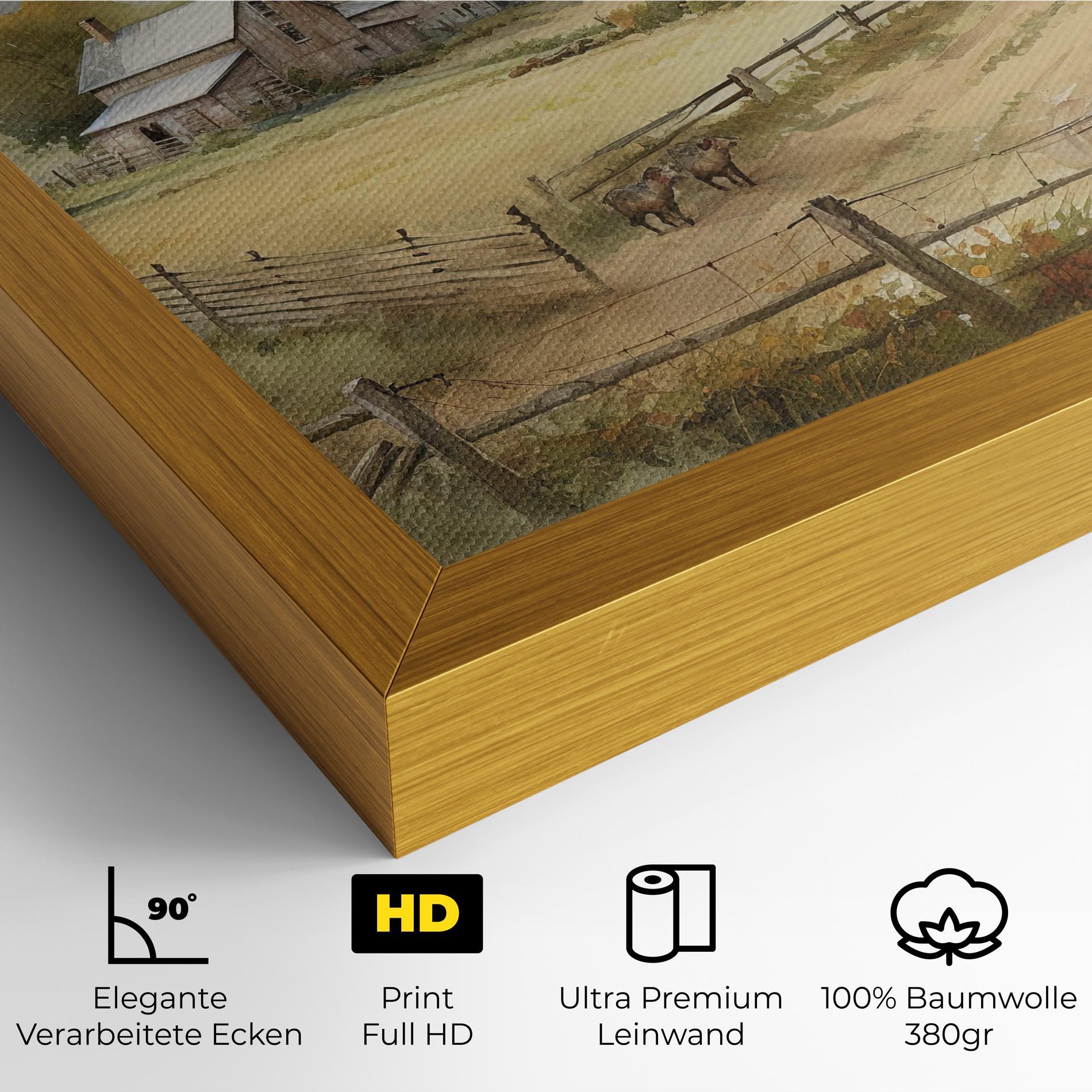 Leinwandbild Rural Field mockup 4