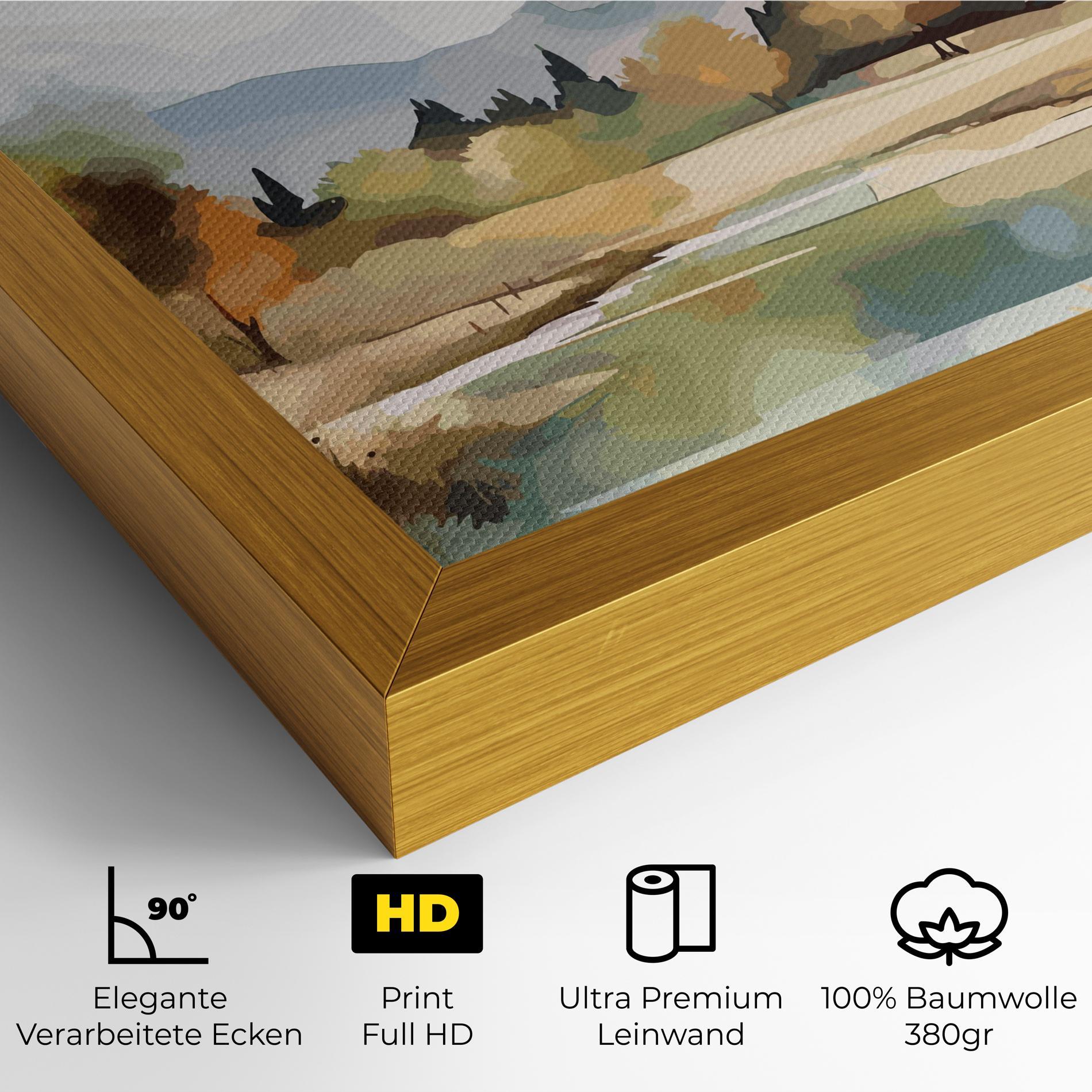 Leinwandbild Rural Lake View mockup 4