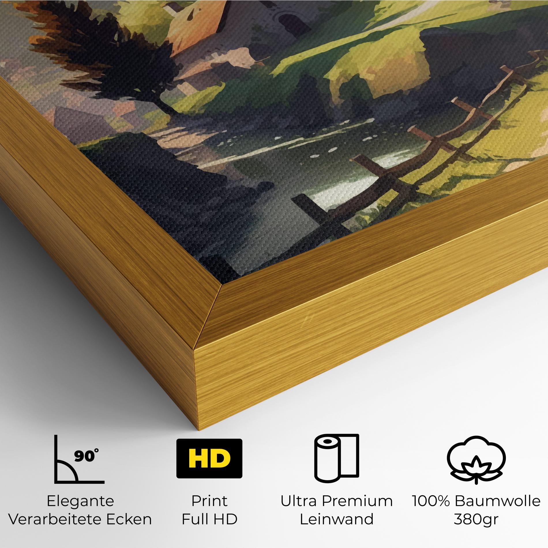 Leinwandbild Village Church Art mockup 4