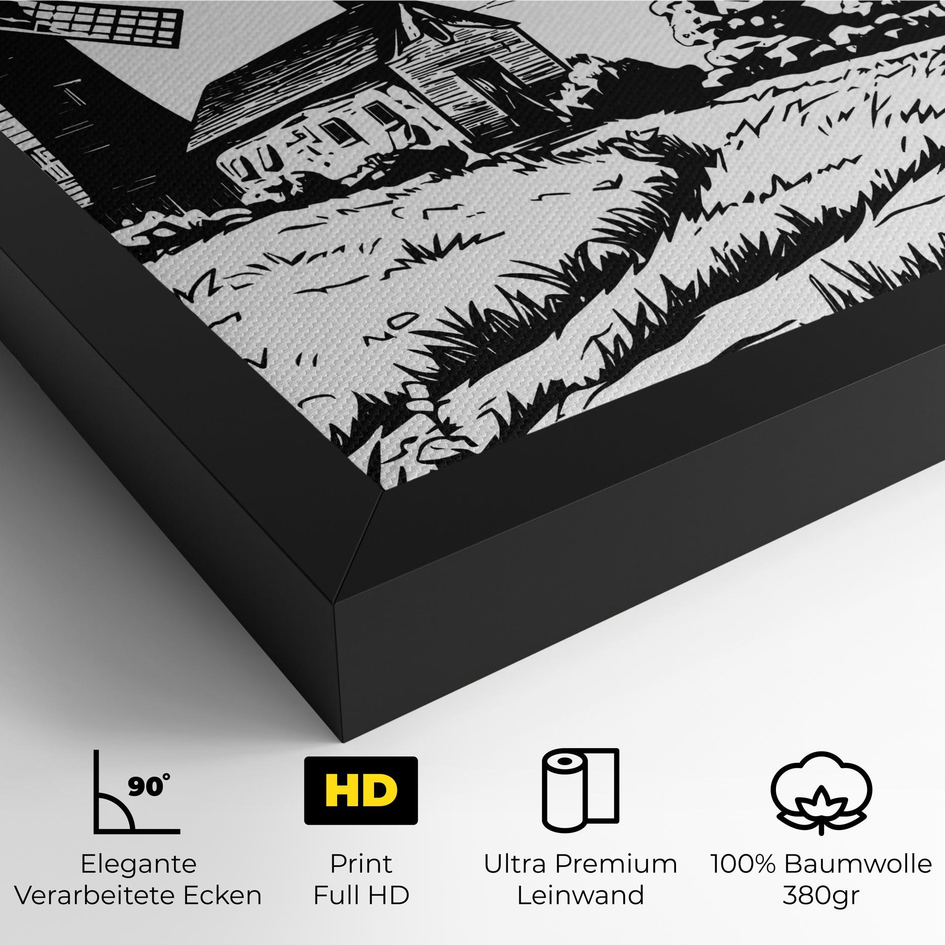 Leinwandbild Black Line Wheat mockup 4