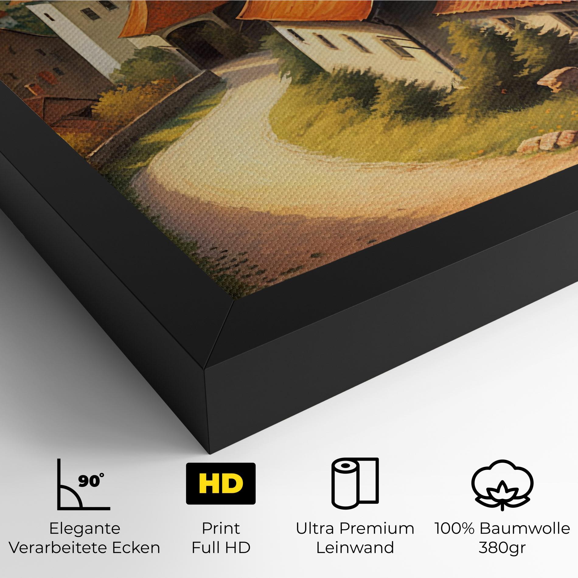 Leinwandbild Countryside Village mockup 4