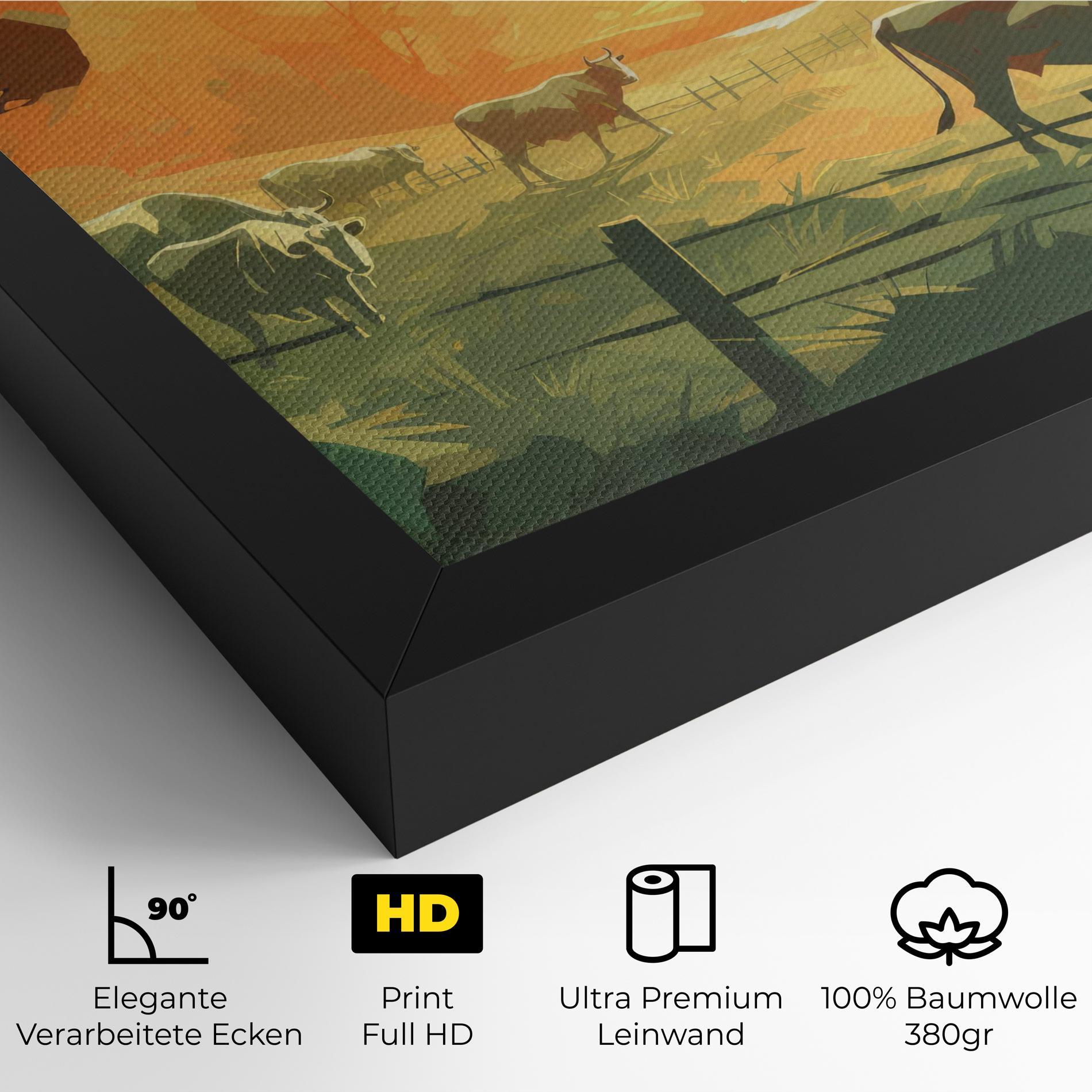 Leinwandbild Cows Grazing mockup 4
