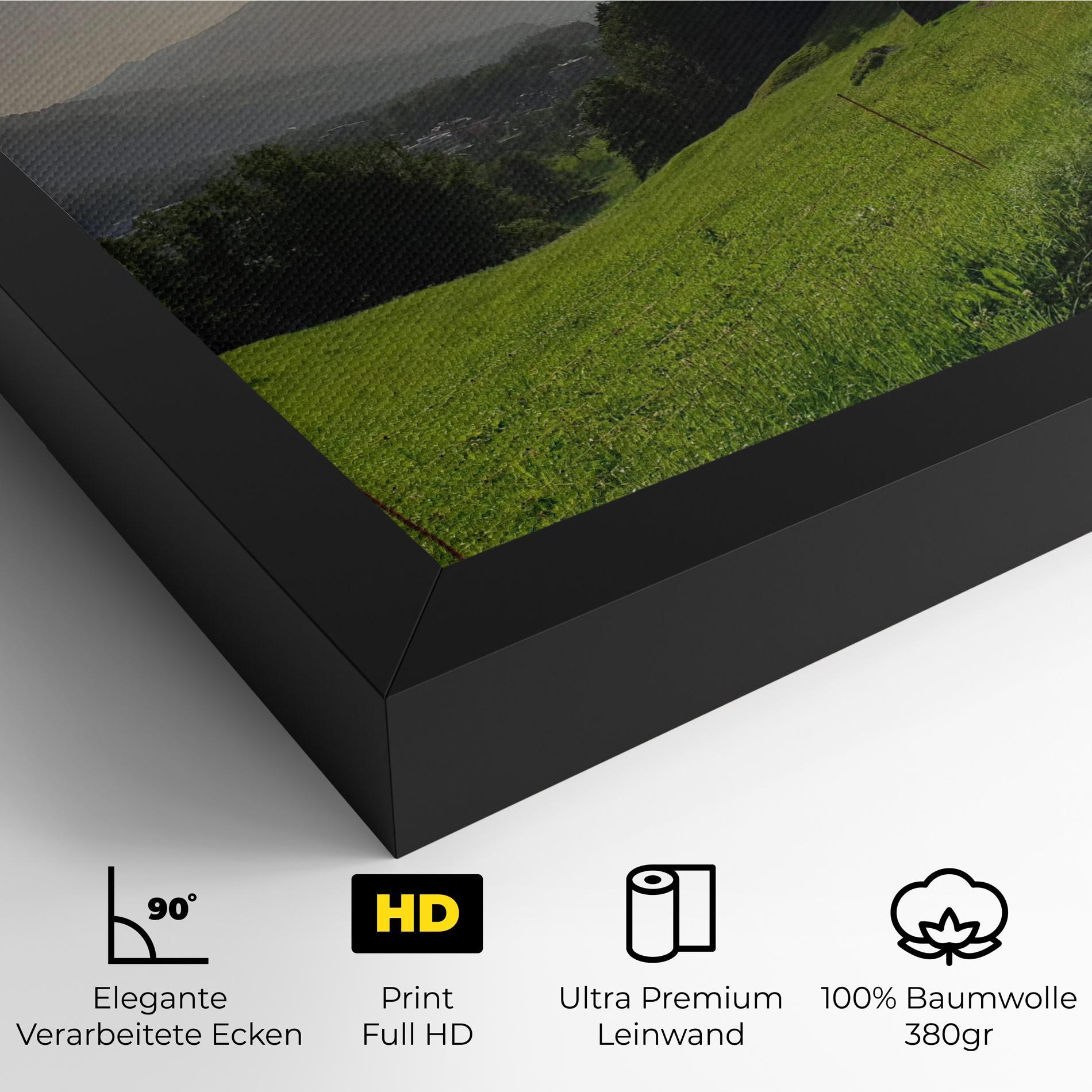 Leinwandbild Foggy Rural Road mockup 4