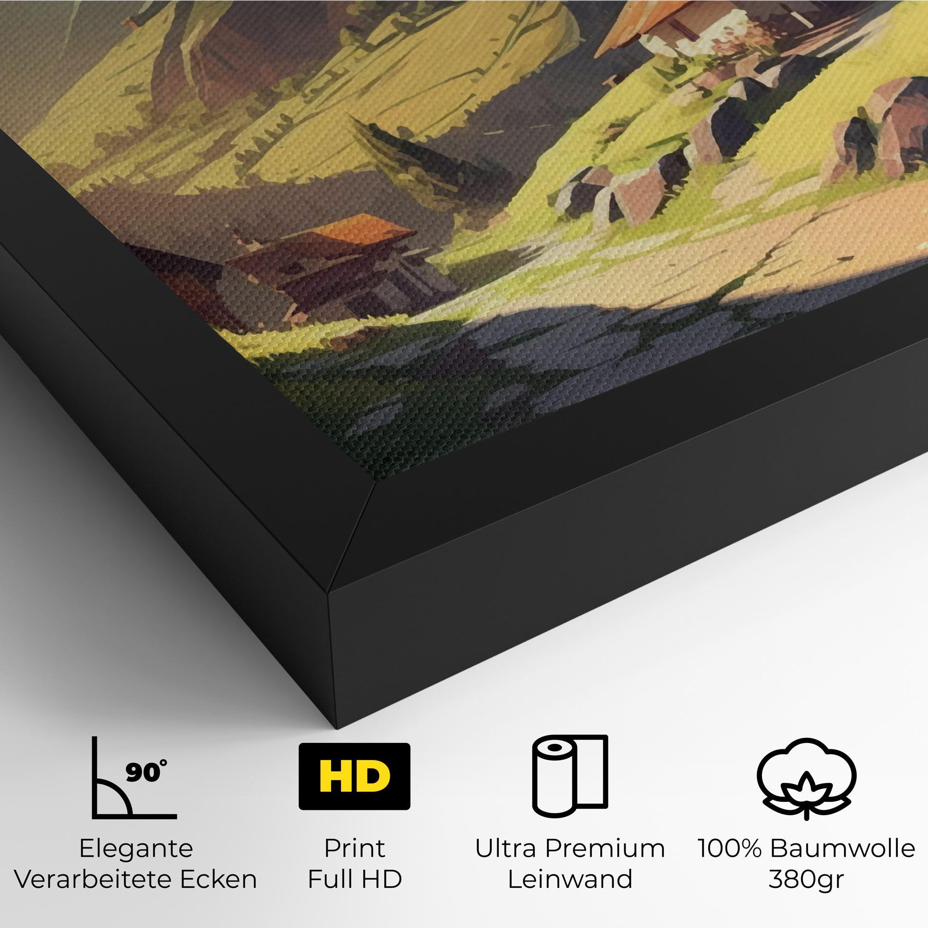 Leinwandbild Grassy Mountain View mockup 4