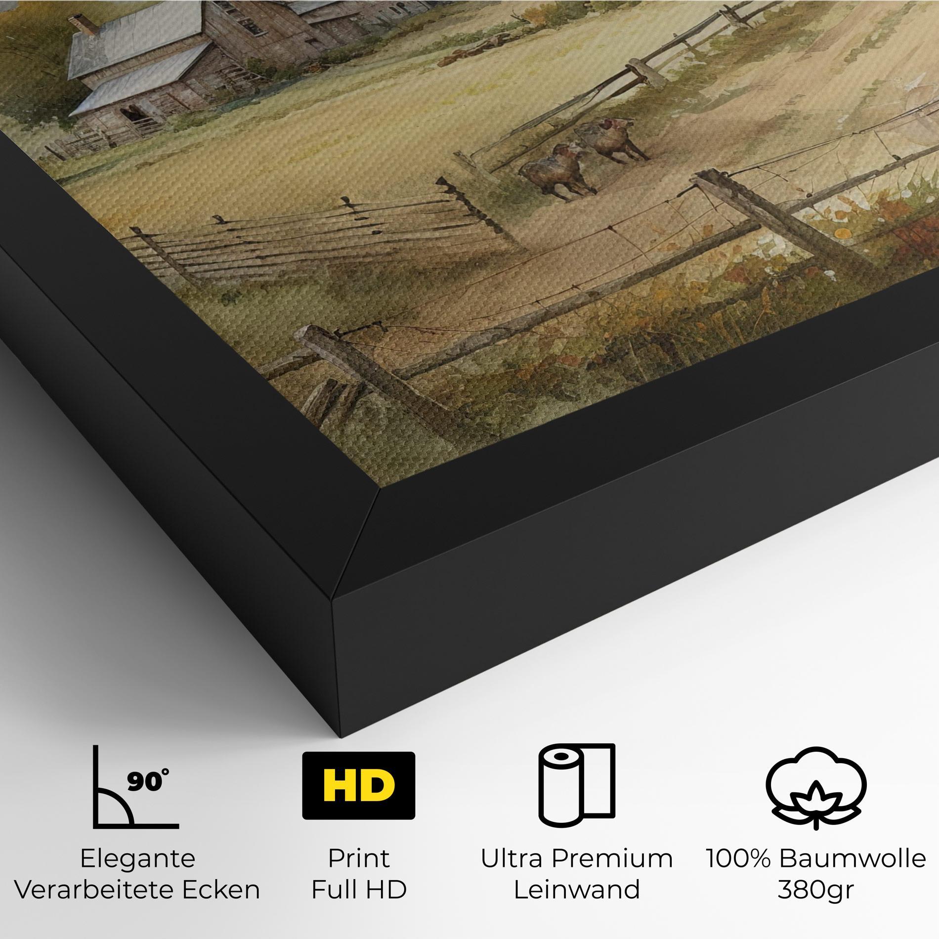 Leinwandbild Rural Field mockup 4