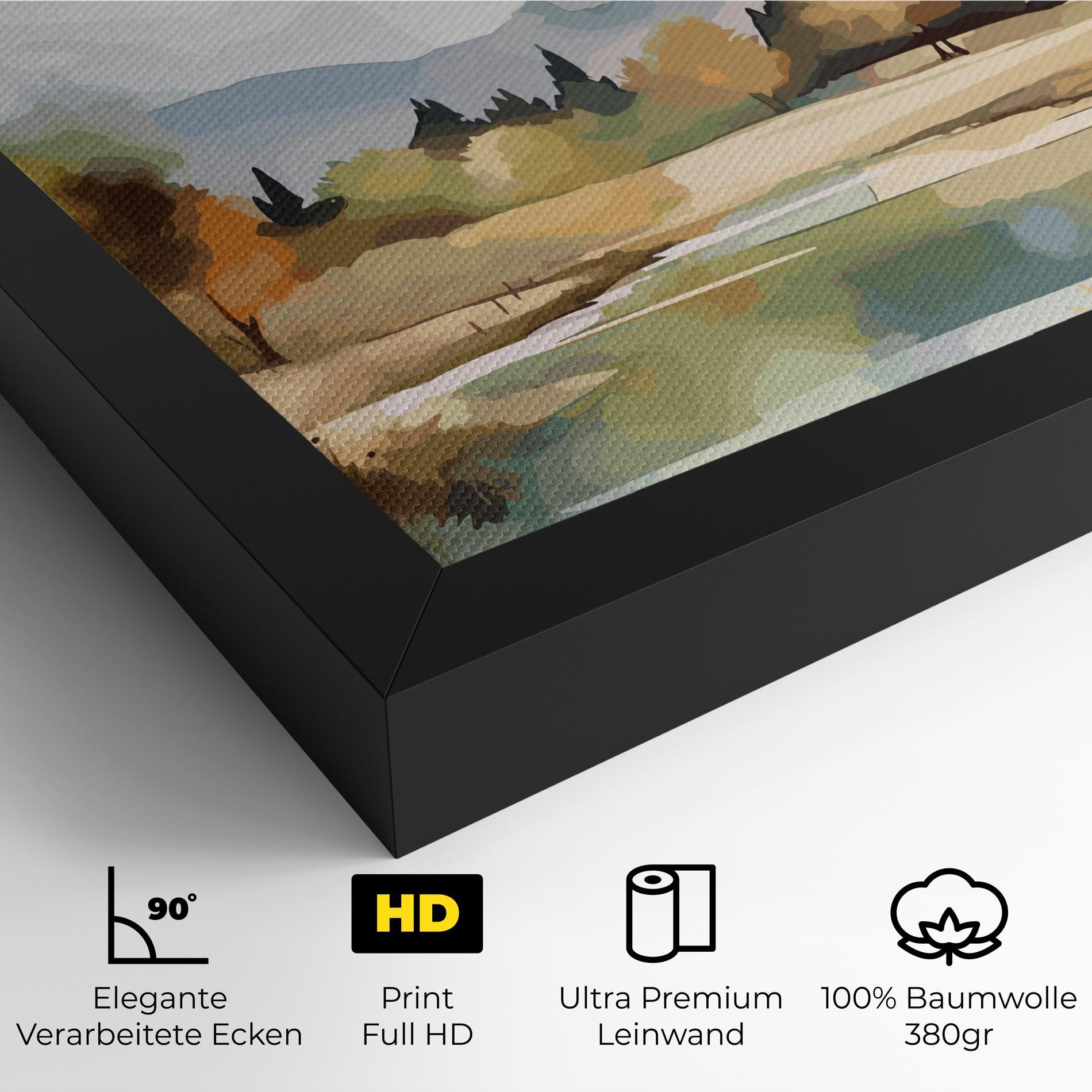 Leinwandbild Rural Lake View mockup 4