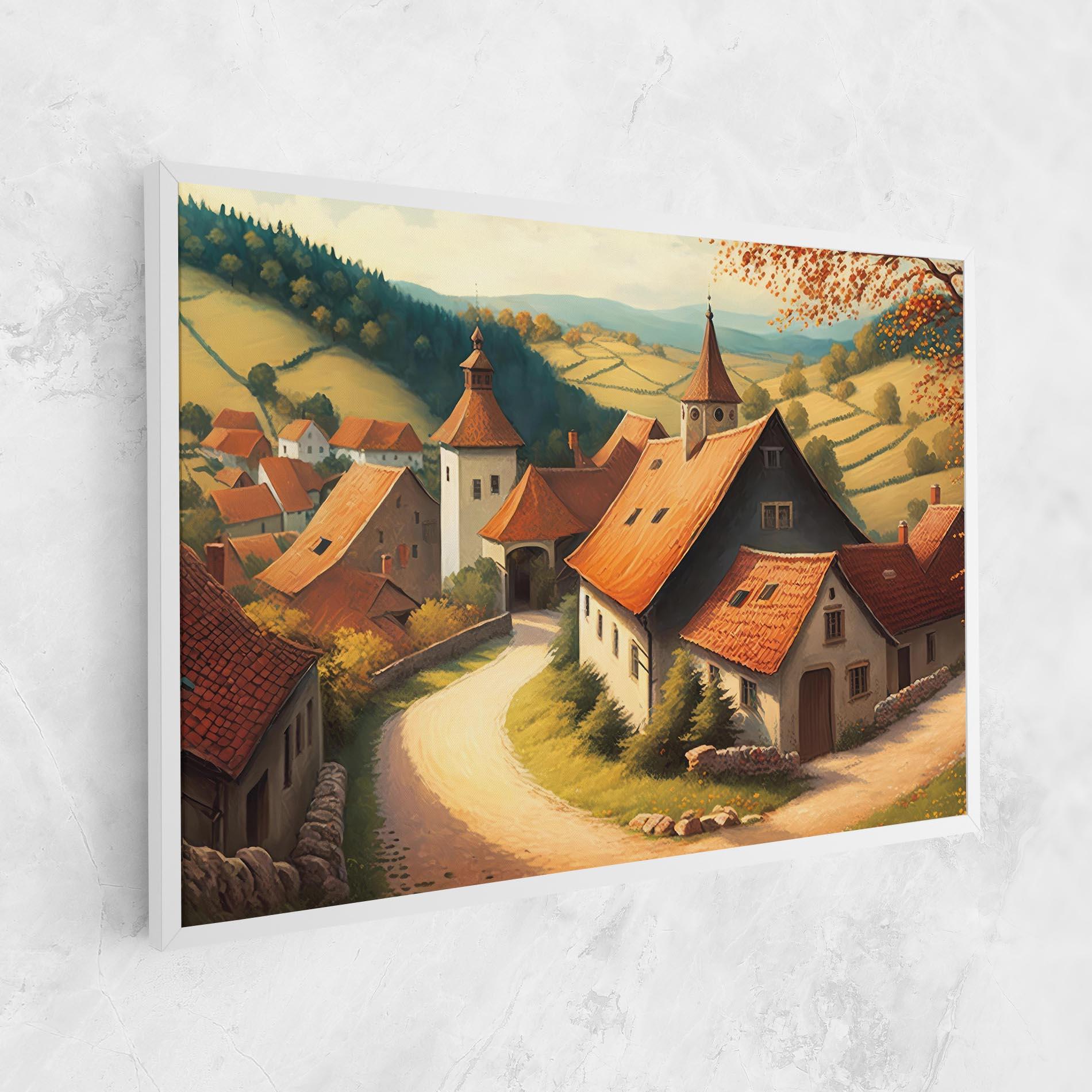 Leinwandbild Countryside Village mockup 1