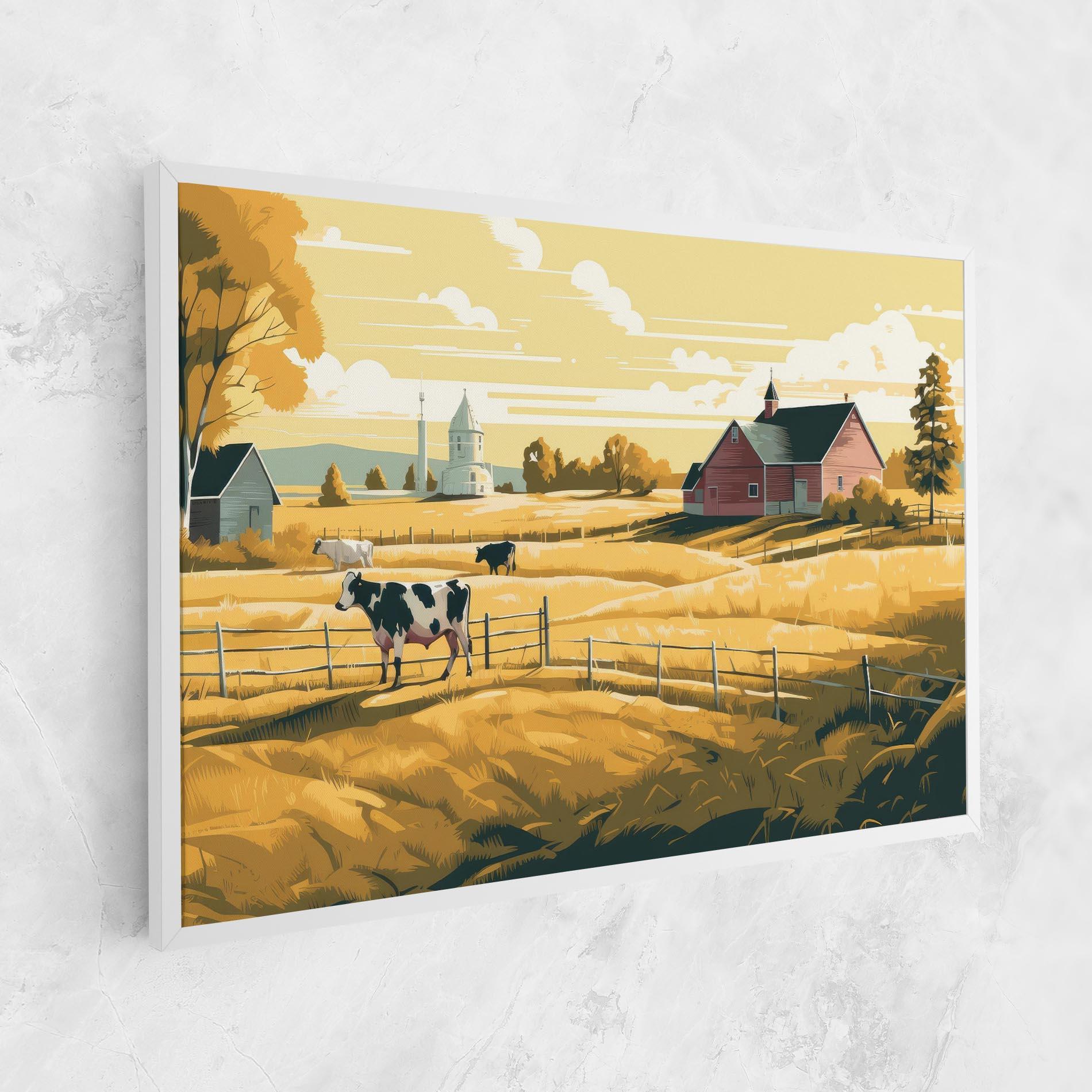 Leinwandbild Cows Sunlight Farm mockup 1