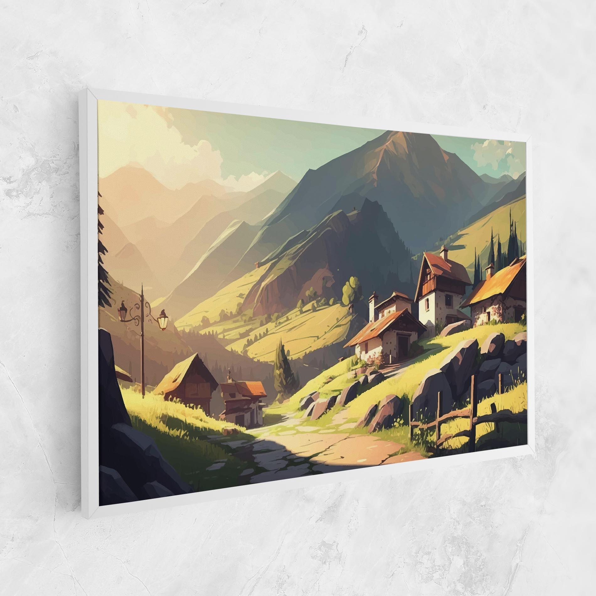 Leinwandbild Grassy Mountain View mockup 1